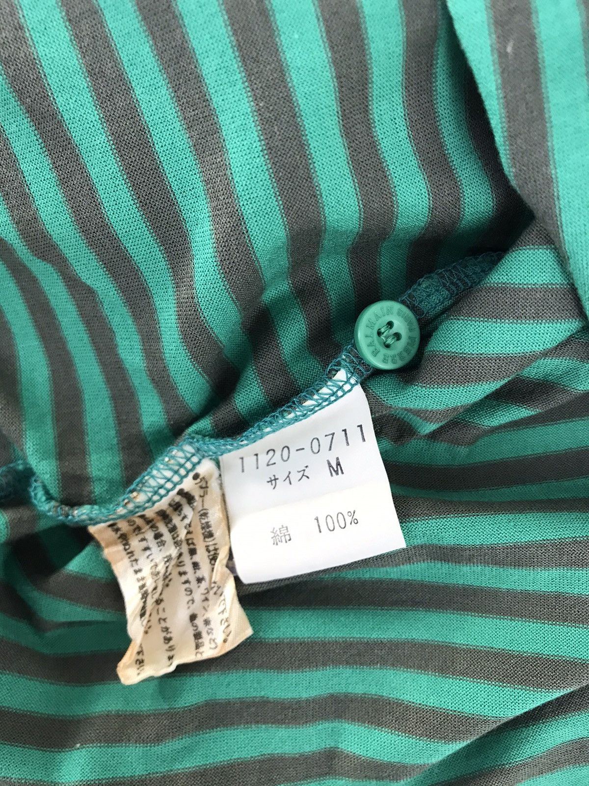 Pierre Balmain 90s Pierre Balmain Paris Single Pocket Stripe Green Polo Tee Size US M / EU 48-50 / 2 - 8 Thumbnail