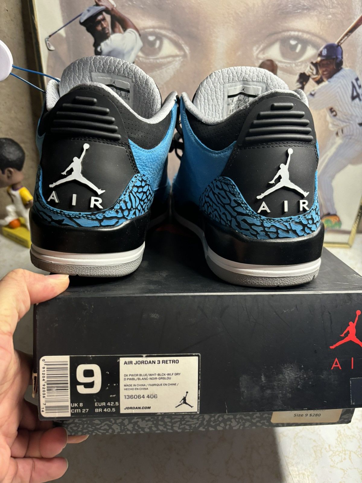 Jordan Brand Air Jordan 3 Retro Powder Blue 2014 Size US 9 / EU 42 - 7 Thumbnail