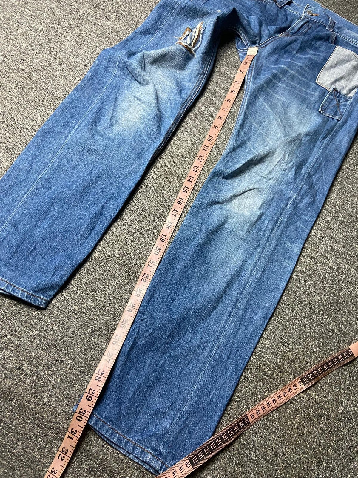 Japanese Brand Vintage POU DOU DOU Patchwork Denim Jeans (153) Size US 33 - 7 Thumbnail