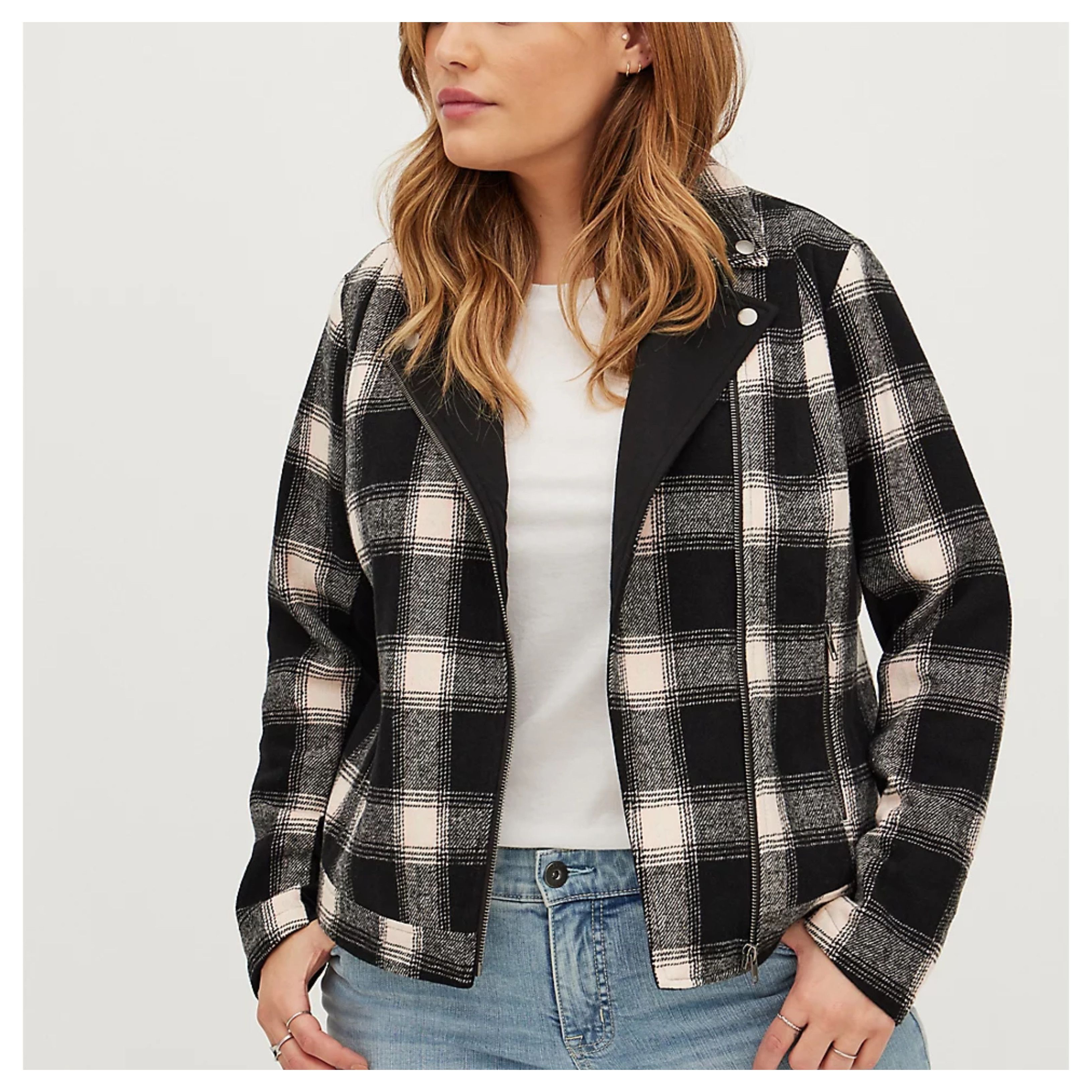 Torrid Torrid Flannel Moto Jacket Size 3XL / US 20-22 - 3 Thumbnail