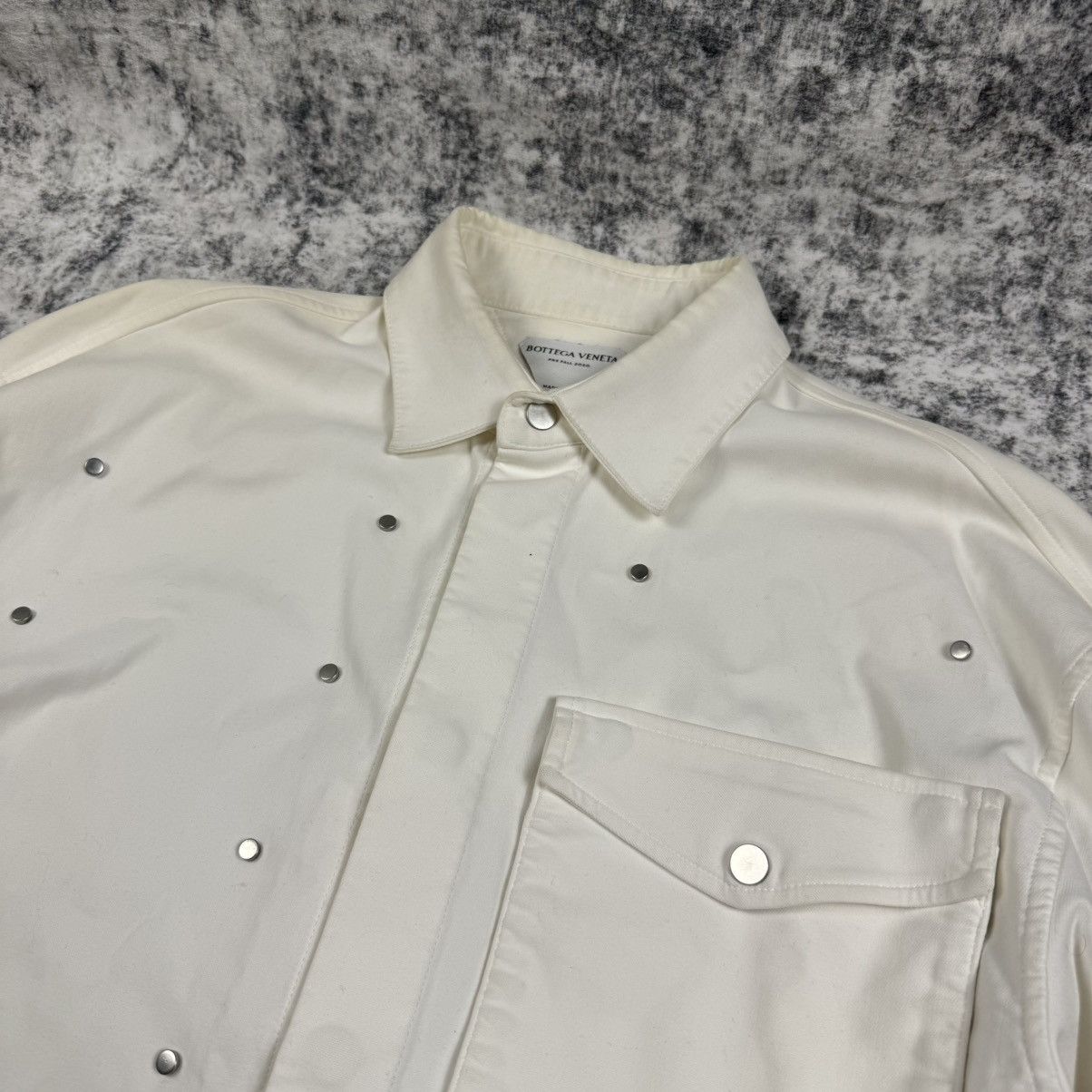 Bottega Veneta Bottega Veneta Oversized Embellished Button Up Shirt Jacket Size US L / EU 52-54 / 3 - 2 Thumbnail