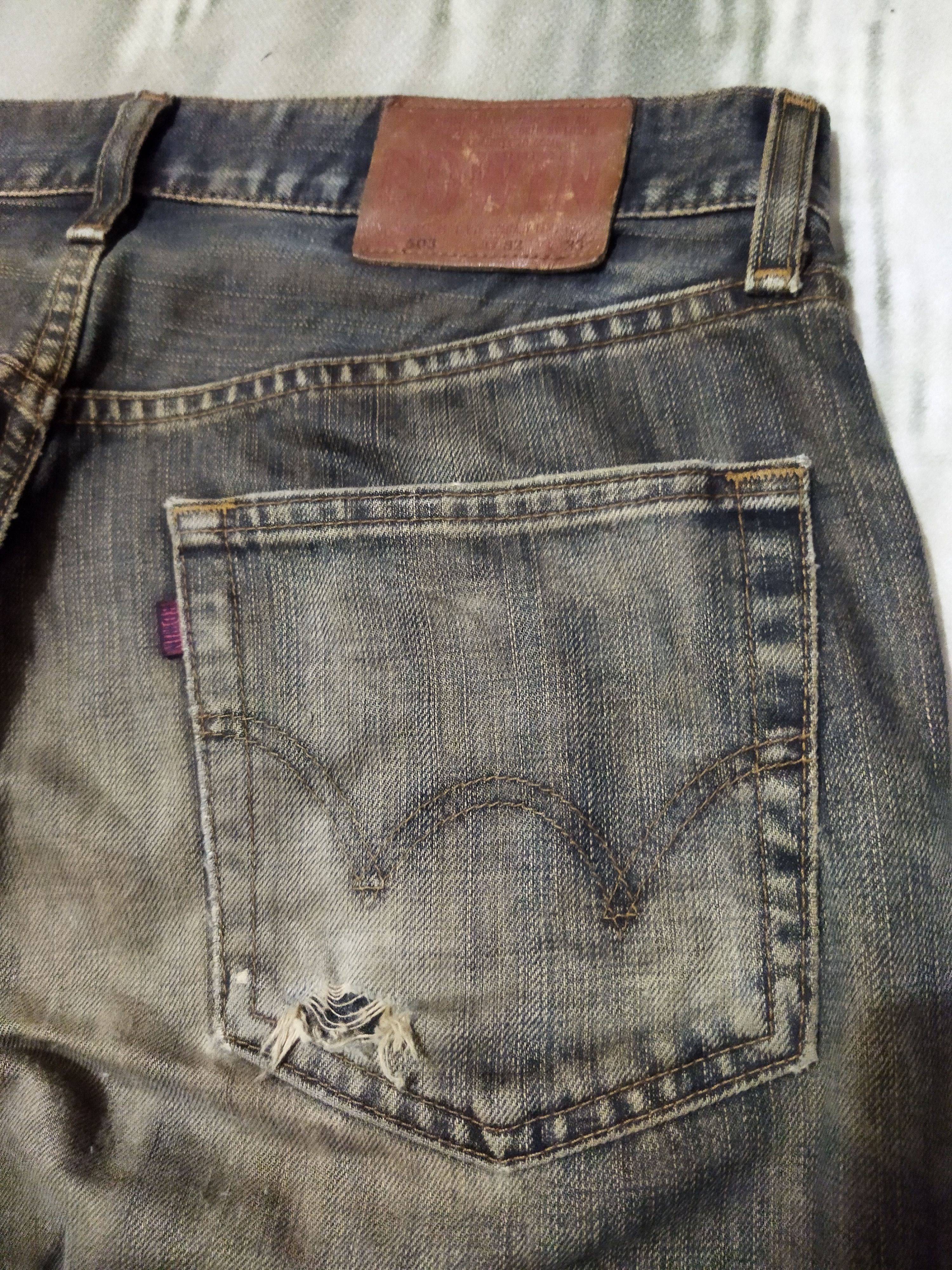 Edwin VINTAGE EDWIN 503 DISTRESSED FADED BLACK JEANS PANTS Size US 32 / EU 48 - 11 Thumbnail