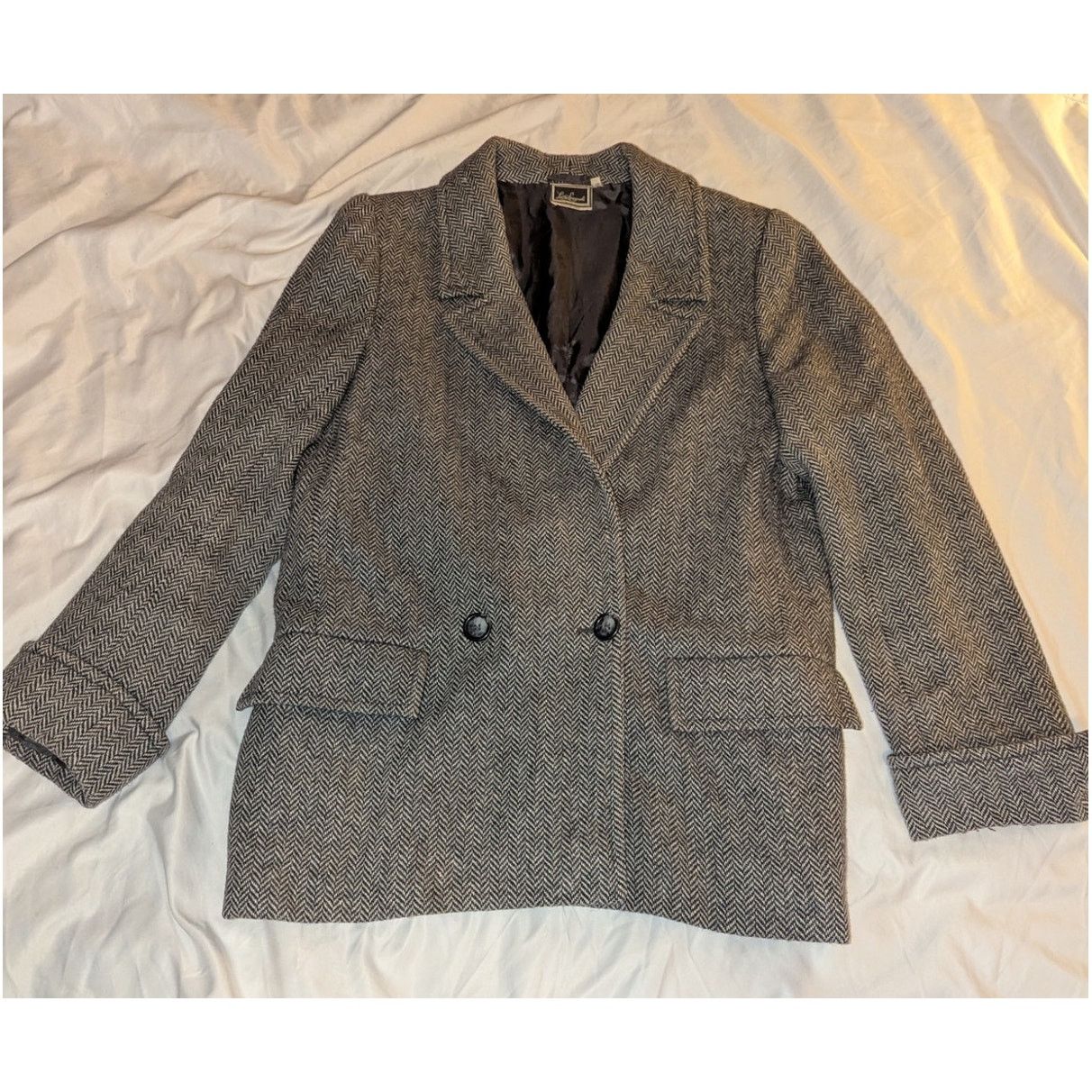 Luisa Cerano Vintage Luisa Spagnoli Herringbone Jacket Large Italy Size L / US 10 / IT 46 - 1 Thumbnail