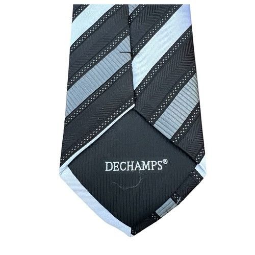 Handmade Hand Made 100% Silk DECHAMPS Striped Tie Size ONE SIZE - 3 Thumbnail