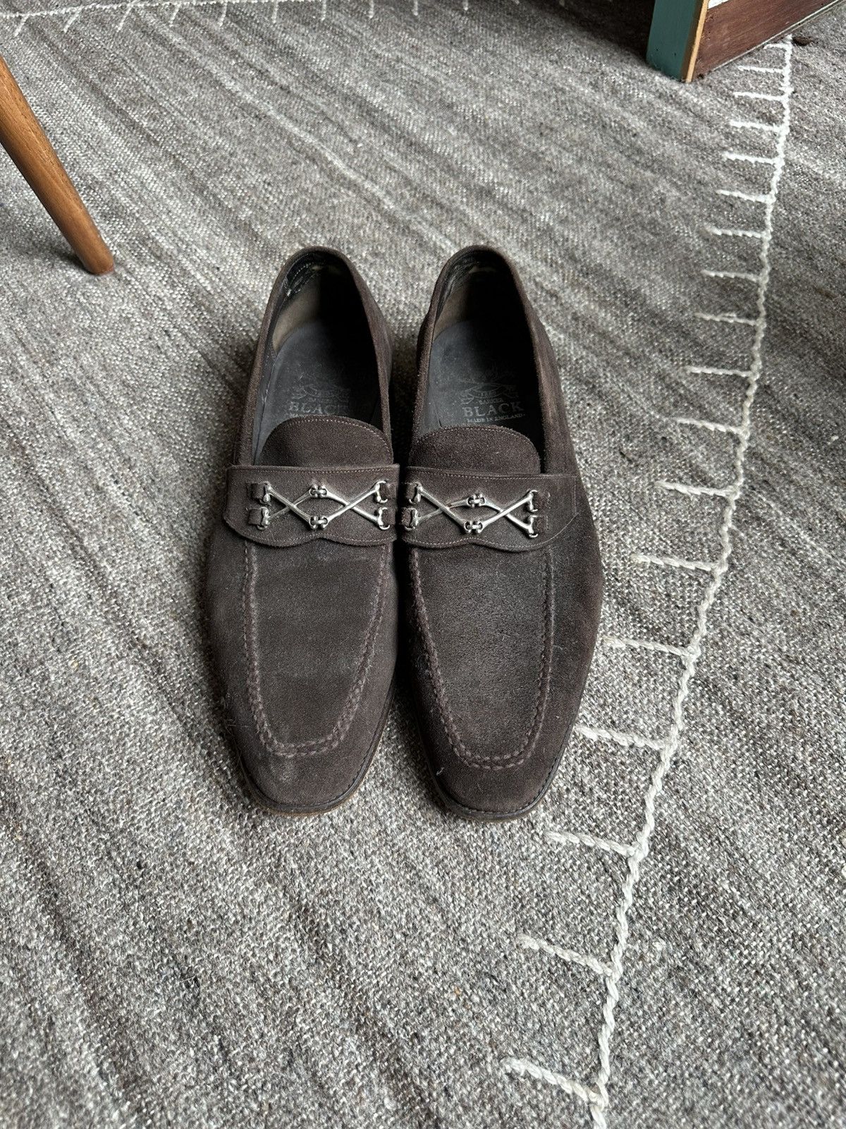 Barker Black Barker Black Bone Loafers - Brown Suede Size US 10.5 / EU 43-44 - 2 Thumbnail