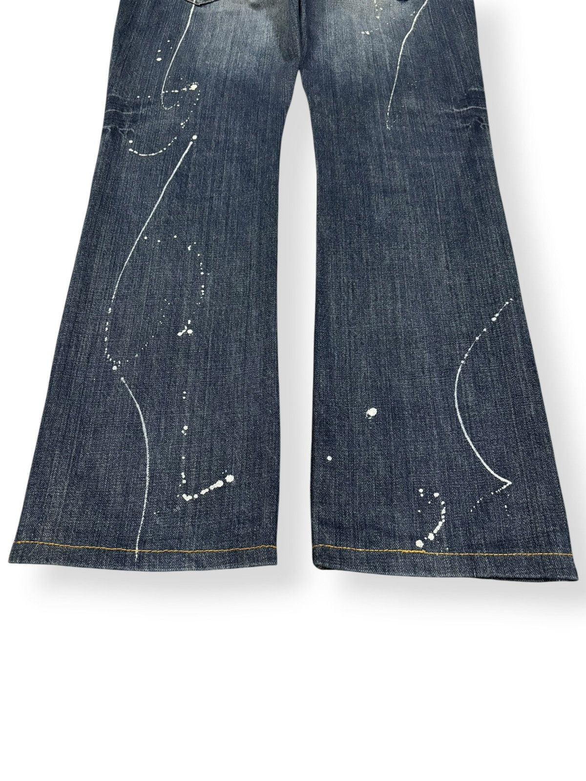 14th Addiction Vintage Steer Blue Whiskers Paint Splatter Distressed Jeans Size US 32 / EU 48 - 11 Thumbnail
