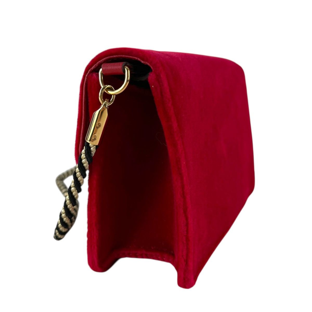 Gucci Gucci Red Velour G Rhinestone Shoulder Bag Size ONE SIZE - 6 Thumbnail