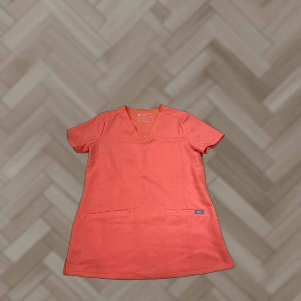 Vintage FIGS Casma 3 Pocket Scrub Top Womens XS Orange Work Medical Hospital Size XS / US 0-2 / IT 36-38 - 1 Thumbnail