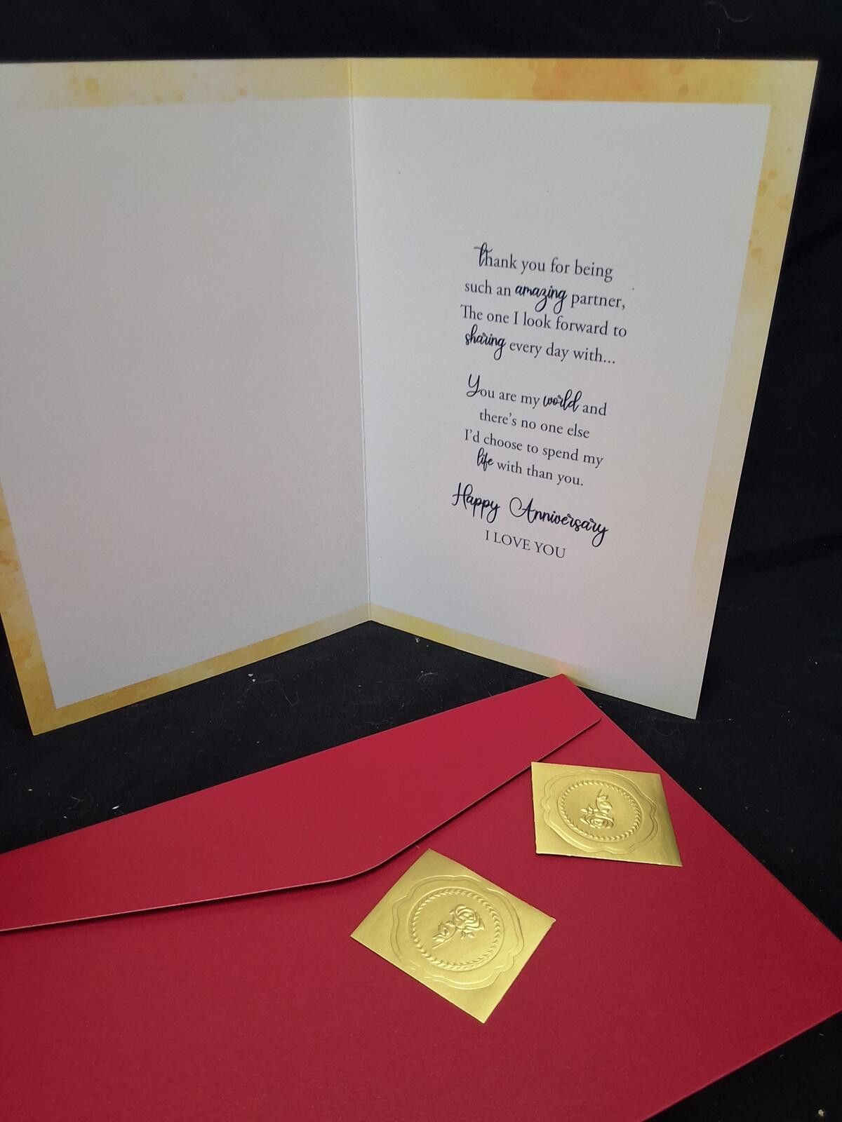 Genetic Manipulation Shinichiro Kuriya Romantic Anniversary Card with Red Envelope & Gold Seals Size ONE SIZE - 2 Thumbnail
