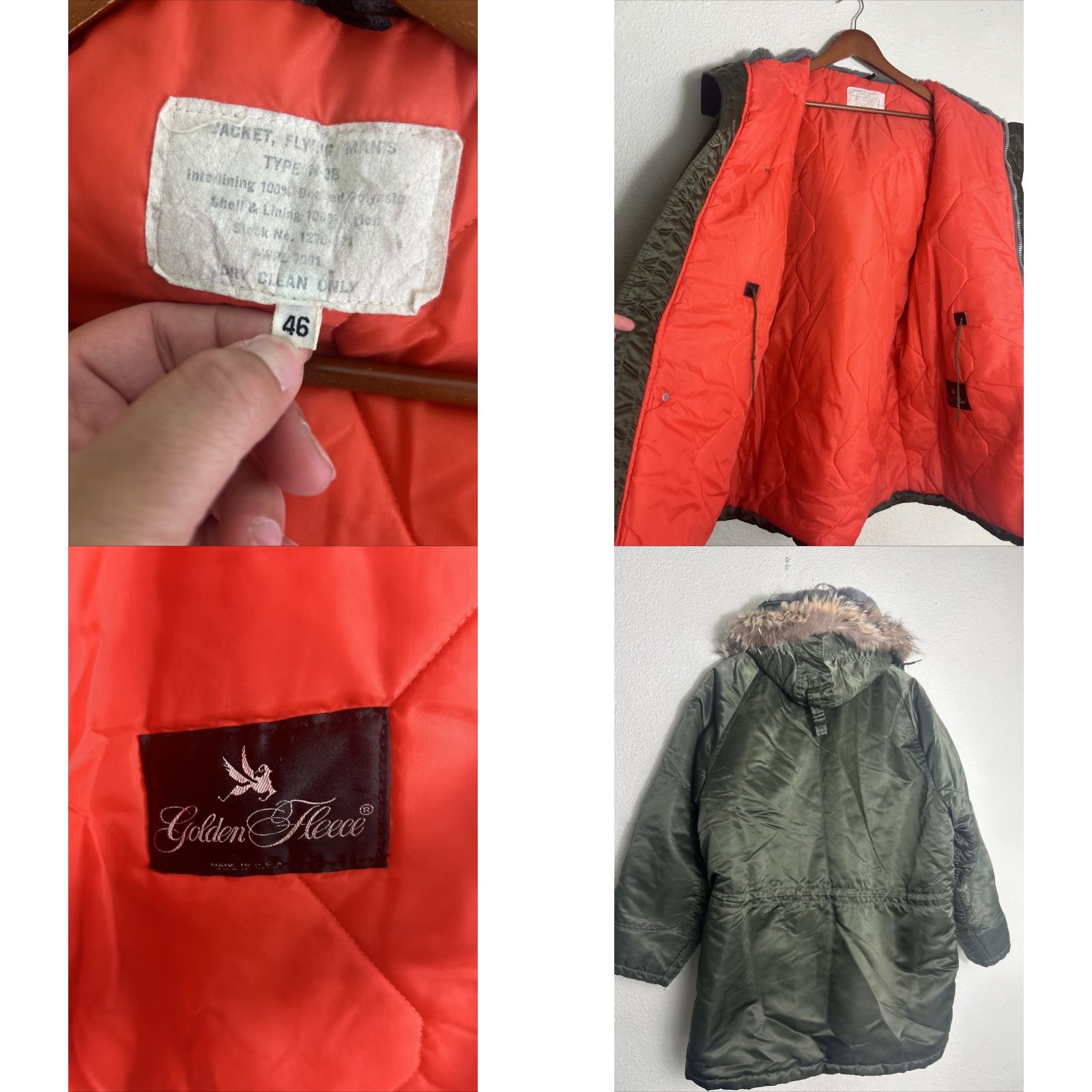Vintage VINTAGE Air force Jacket Alpha N-3B Parka Hooded Green 46 Mens Army Outdoor Size 46 Flaw Size US S / EU 44-46 / 1 - 8 Thumbnail