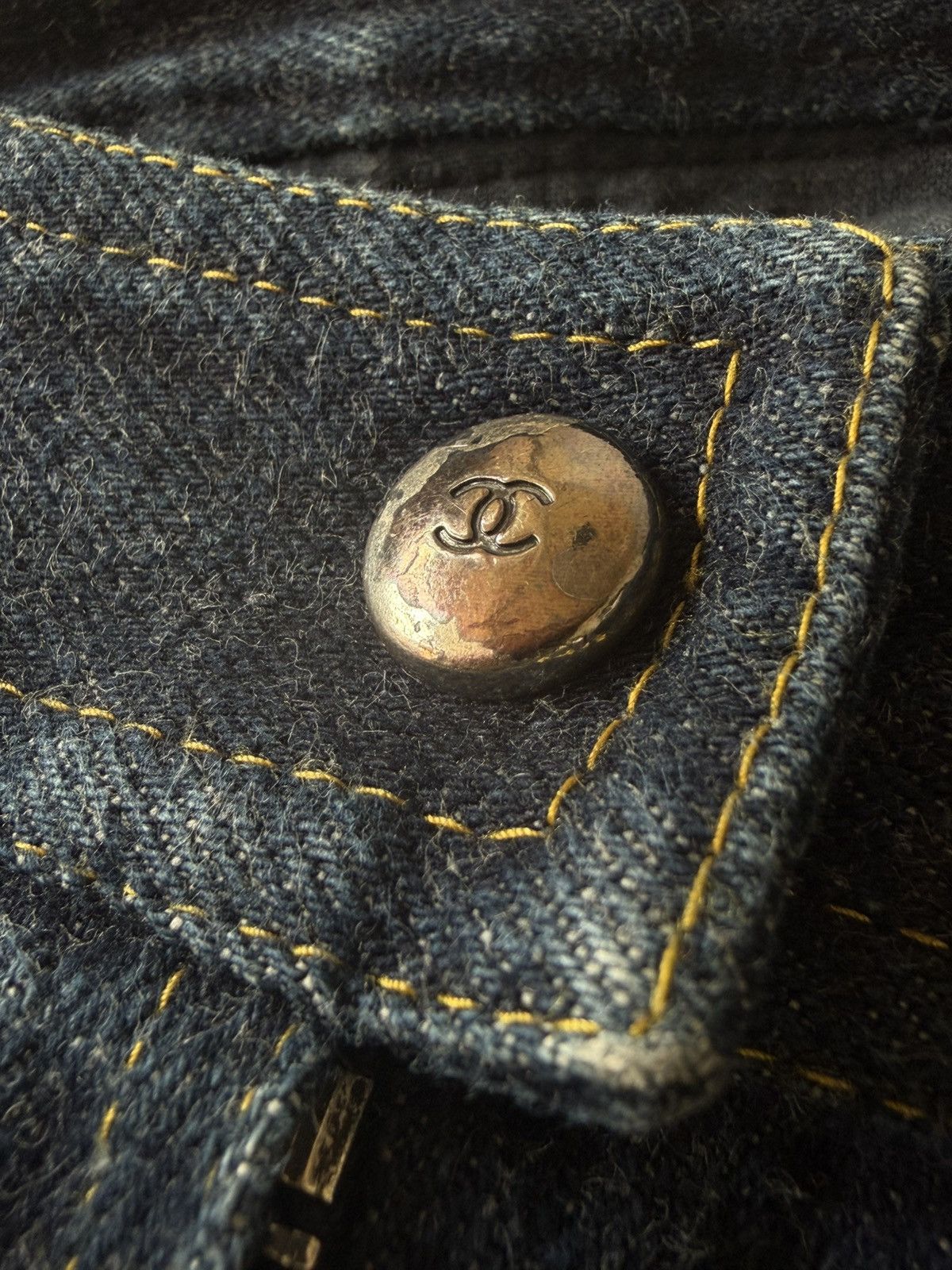 Chanel 1990s-2000s Chanel Indigo Denim Sleeveless Vest & Skirt Set Size XS / US 0-2 / IT 36-38 - 15 Thumbnail