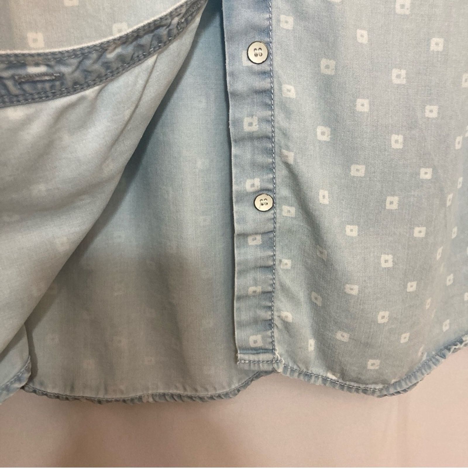 Other Halogen Tencel Lyocell Soft Denim Button Pockets Shirt Top Size M / US 6-8 / IT 42-44 - 6 Thumbnail