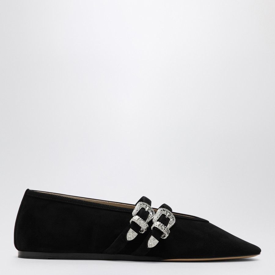 Le Monde Beryl o1d2blof0824 Suede Ballerina Claudia in Black Size US 7 / IT 37 - 1 Thumbnail