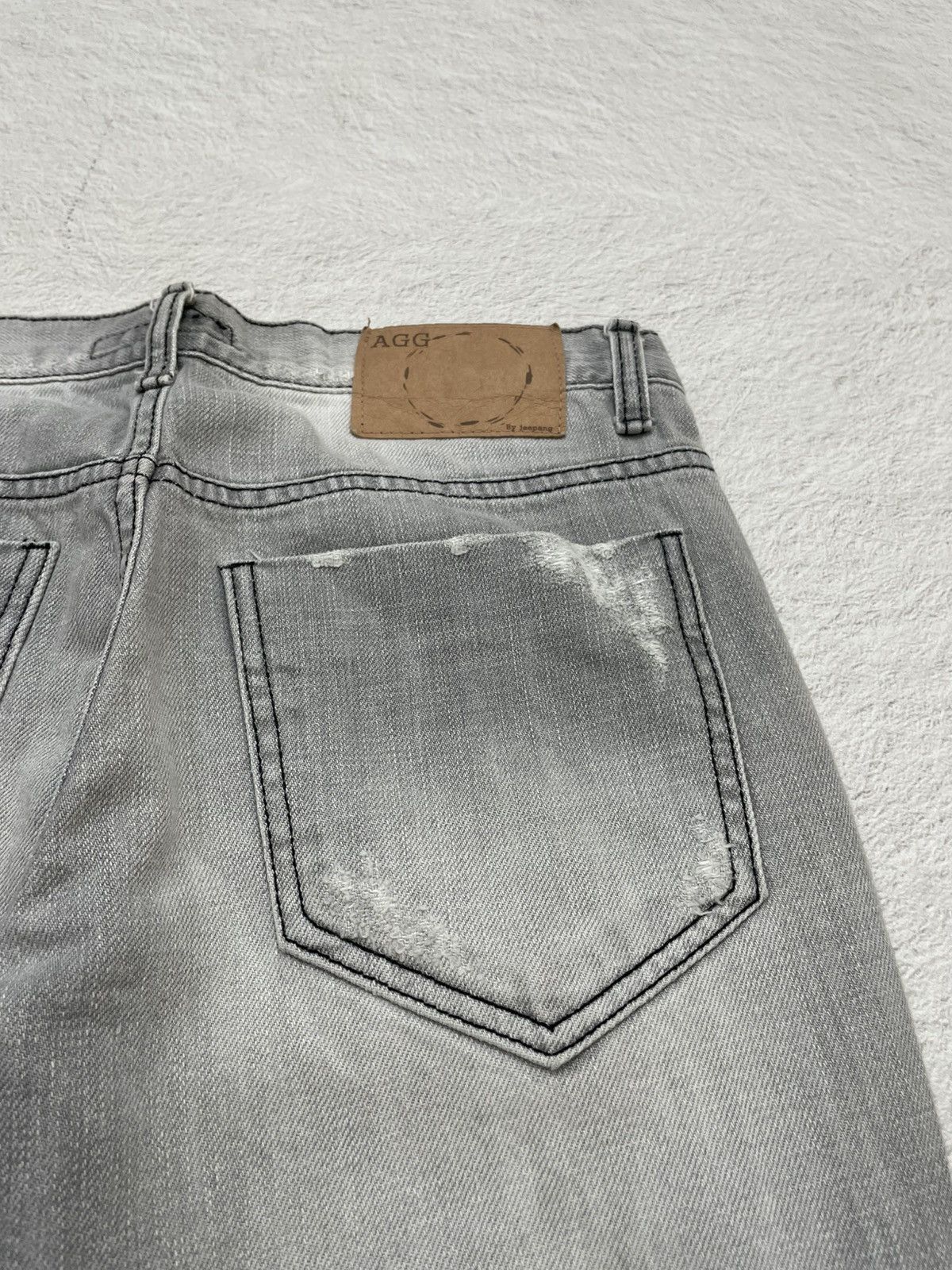 If Six Was Nine 2000s Distressed Rare Grey Denim Washed Jeans Y2K Size US 29 - 8 Thumbnail