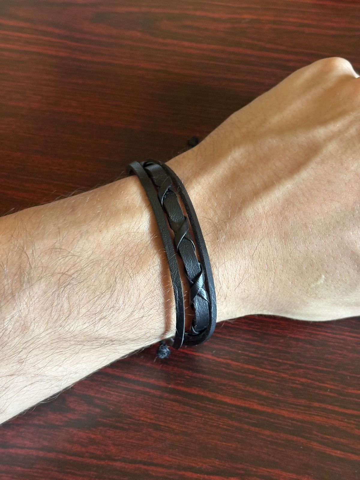 Handmade Leather Adjustable Bracelet Size ONE SIZE - 3 Thumbnail