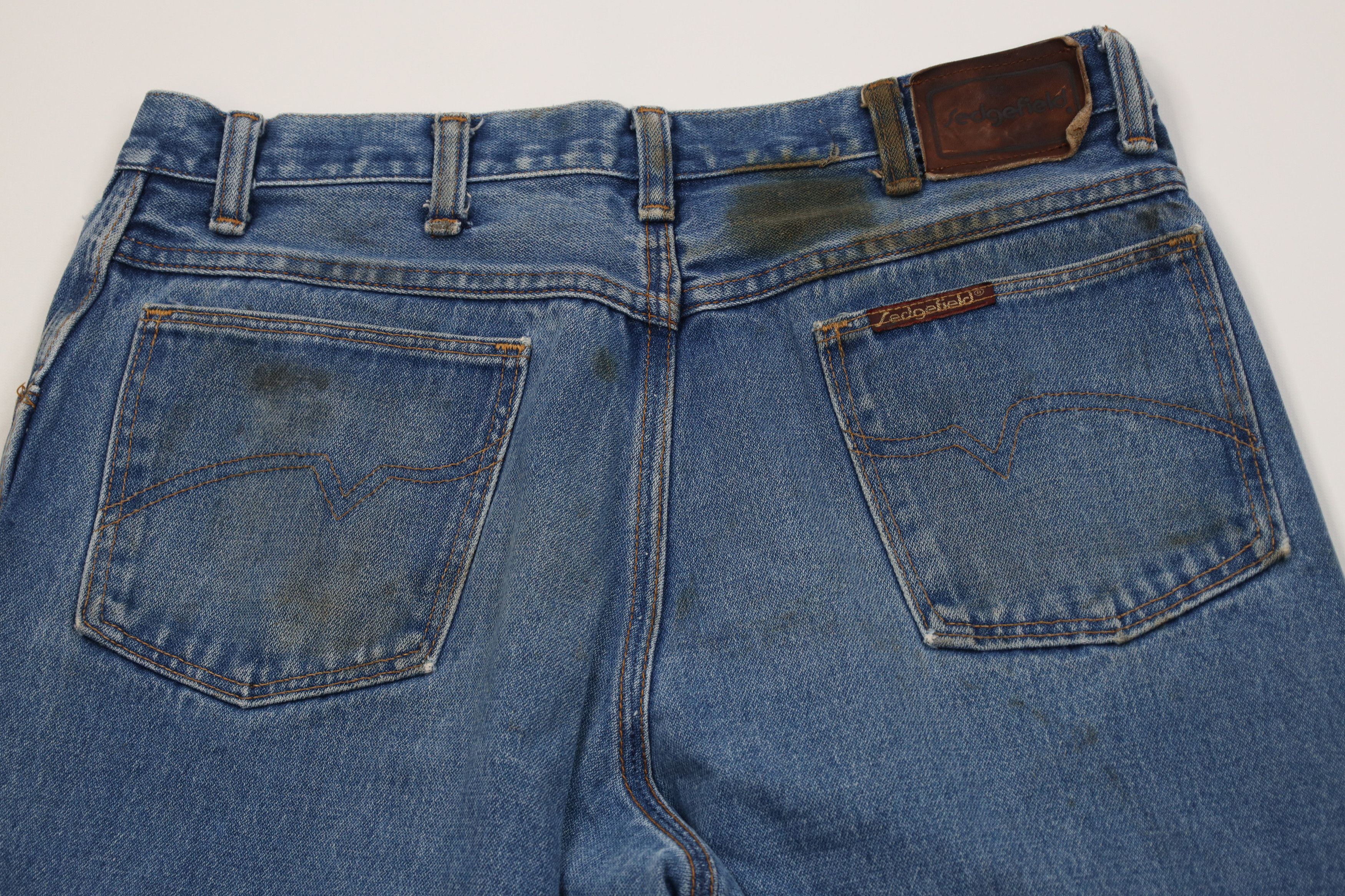 Vintage Vintage 70s Streetwear Flared Wide Leg Denim Jeans Blue USA Size US 32 / EU 48 - 13 Thumbnail
