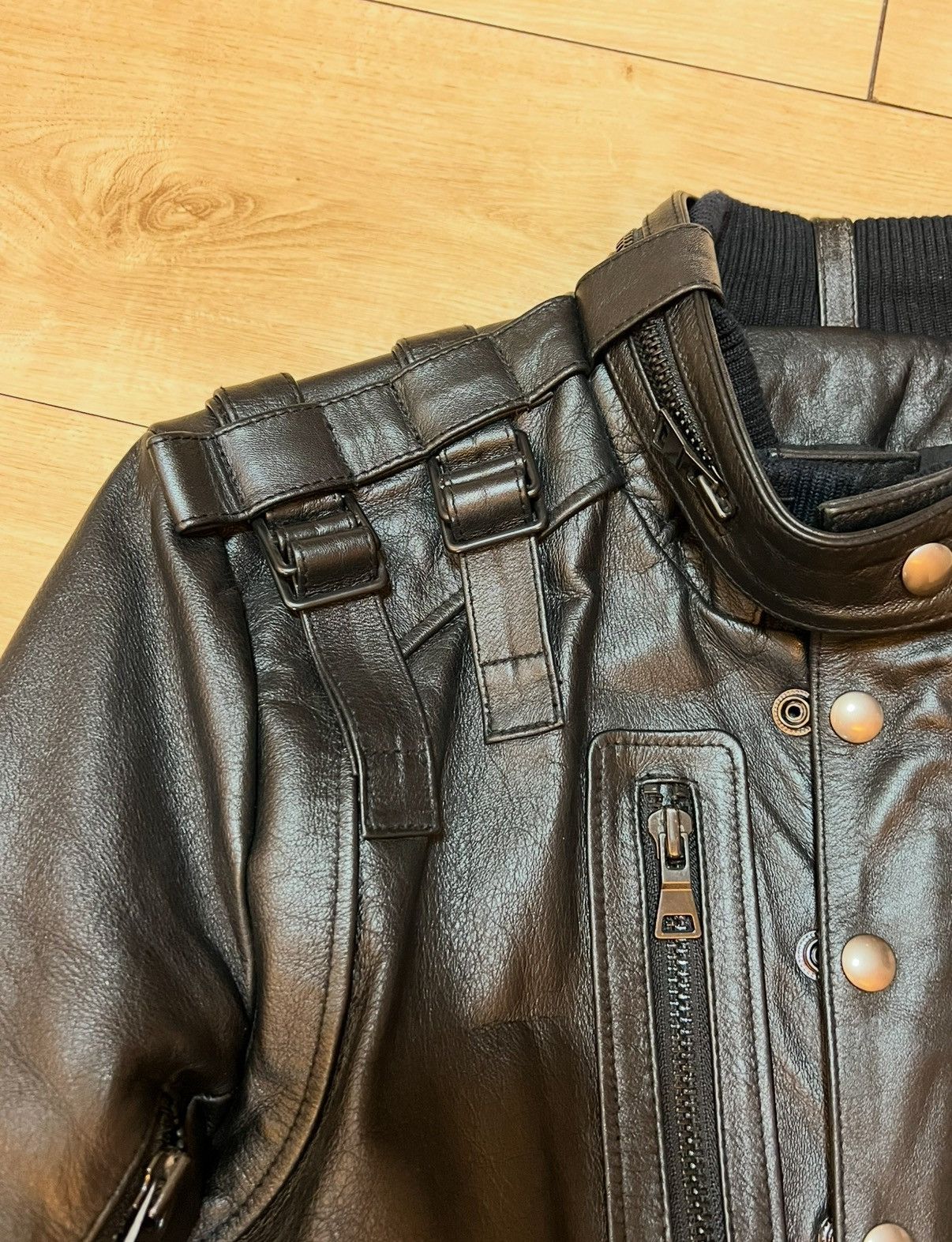 Balmain Balmain SS10 Decarnin Bondage strap Militant leather jacket Size US M / EU 48-50 / 2 - 5 Thumbnail