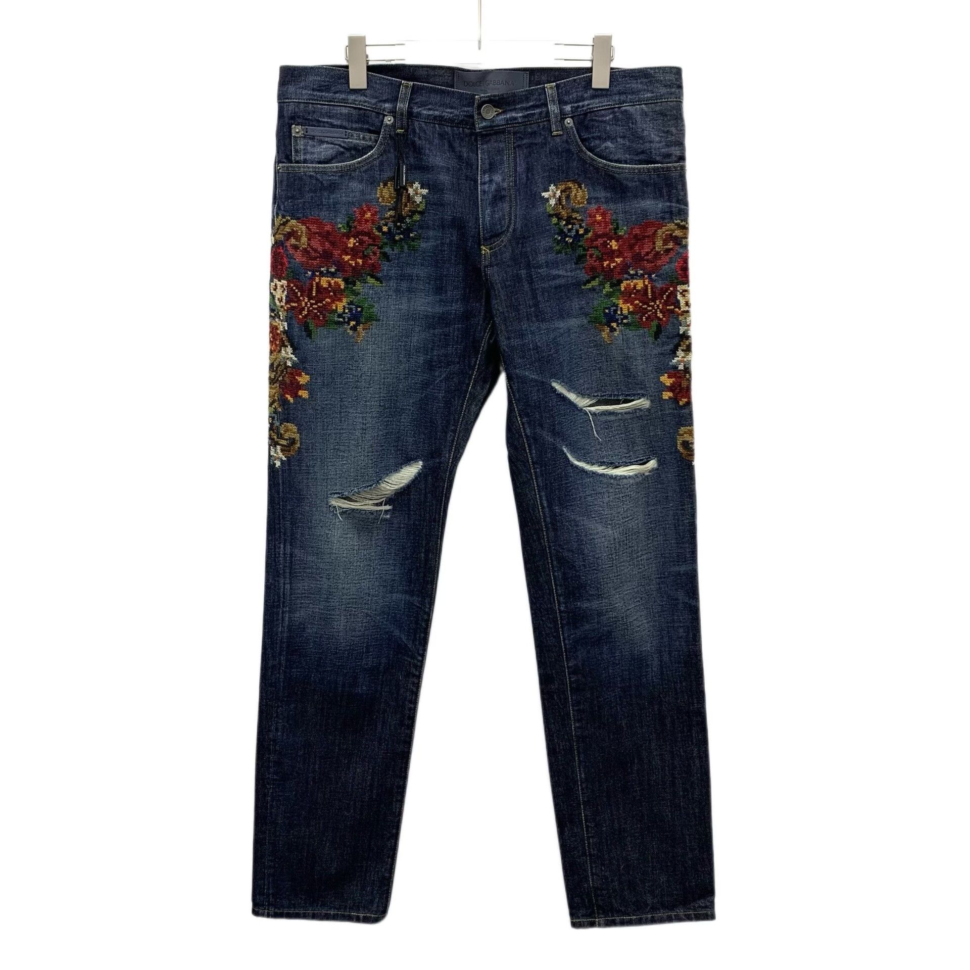 Dolce & Gabbana Dolce & Gabbana Floral Distressed Jeans 36 Size US 36 / EU 52 - 1 Thumbnail