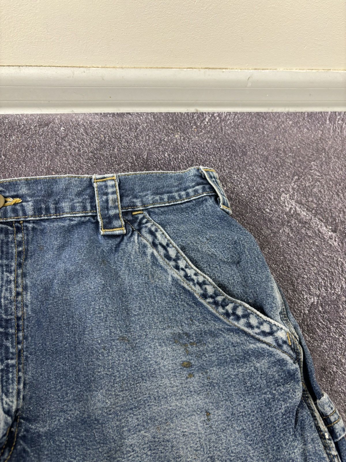 Carhartt Vintage 90s Carhartt USA Hype Work Blue Denim Shorts Jorts Size US 36 / EU 52 - 16 Thumbnail