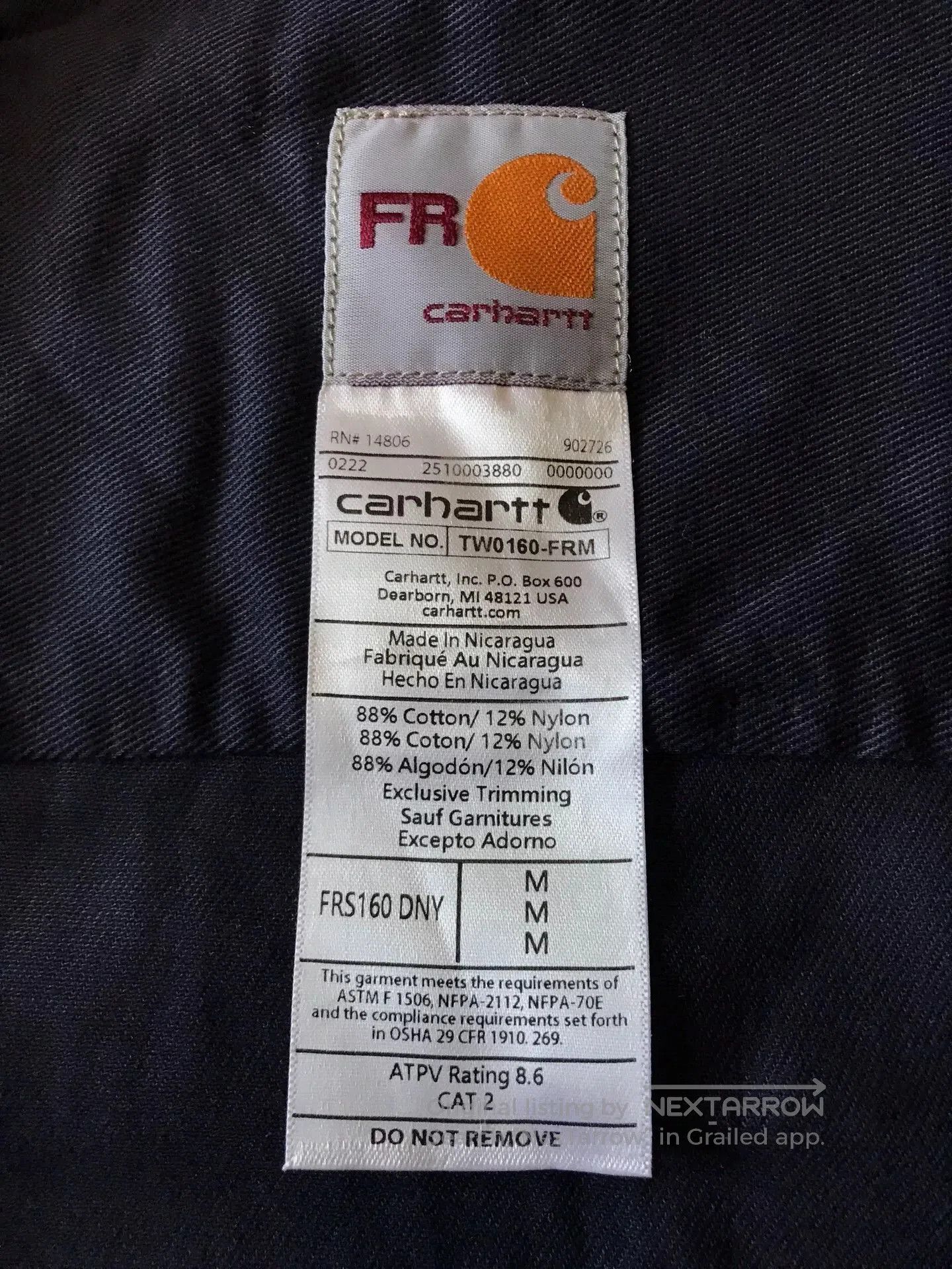 Carhartt Carhartt FRS160 FR Flame Resistant Work Shirt. Size US M / EU 48-50 / 2 - 9 Thumbnail