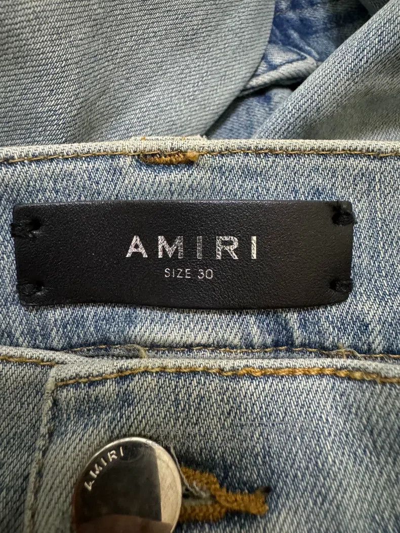 Amiri Amiri Splashed destroyed blue denim, blue diamond base Size US 30 / EU 46 - 2 Thumbnail