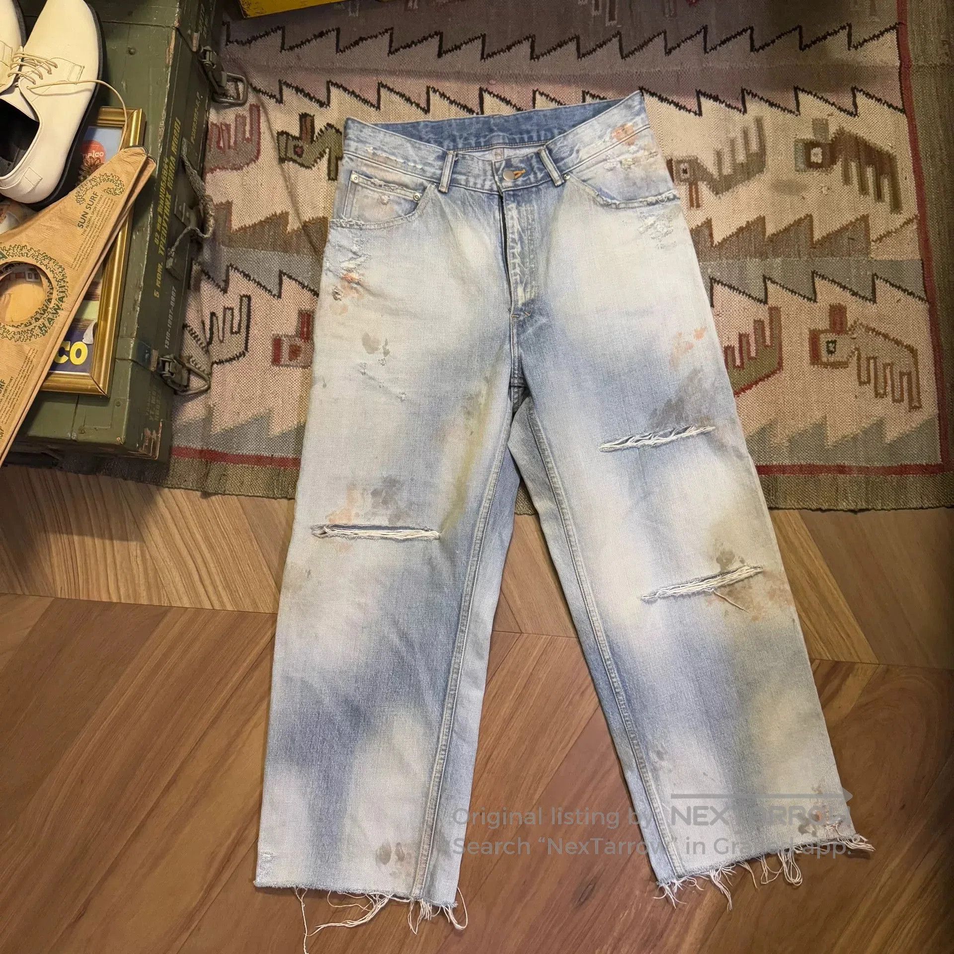 Vintage Distressed Selvedge Denim Pants. Size US 32 / EU 48 - 1 Thumbnail