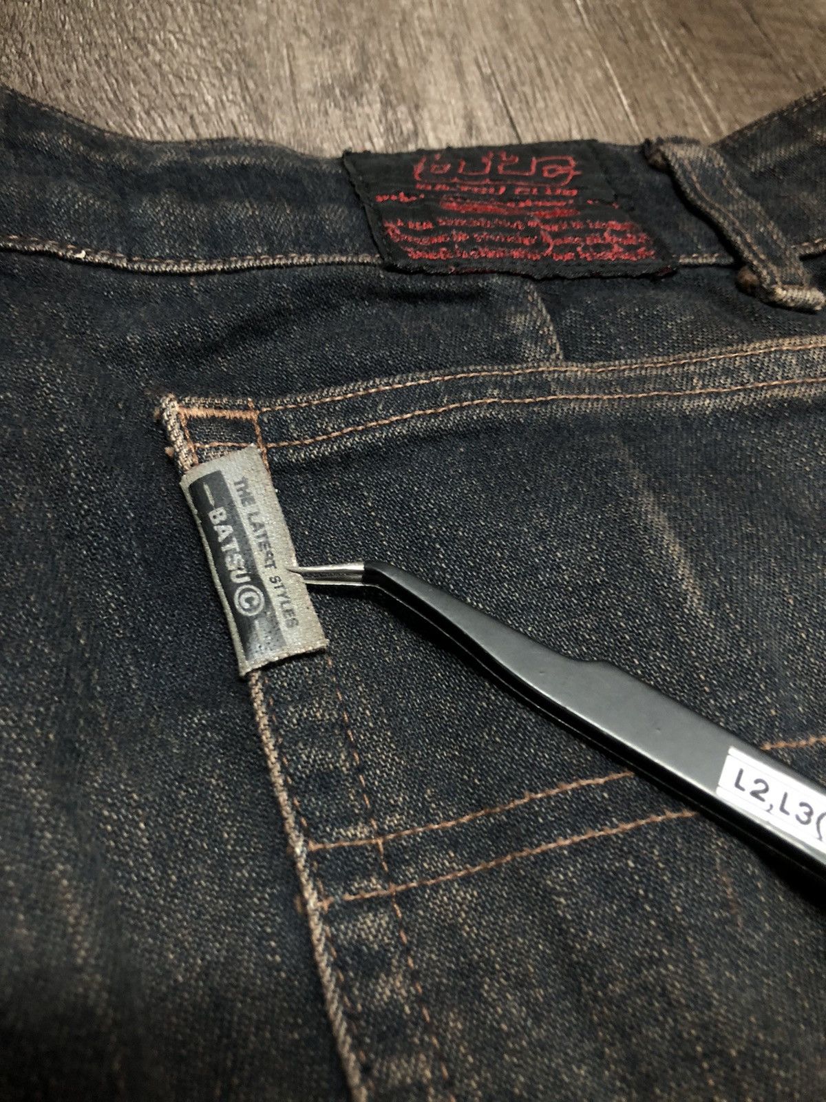 If Six Was Nine × Le Grande Bleu (L.G.B.) VINTAGE BA-TSU CLUB DIV JEANS (Unisex) Size US 30 / EU 46 - 21 Thumbnail