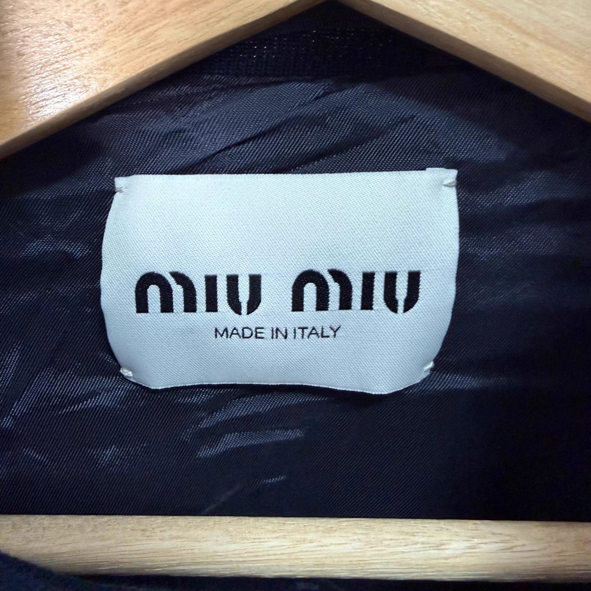 Miu Miu Miu Miu knit cotton logo fitted women's jacket Size S / US 4 / IT 40 - 3 Thumbnail