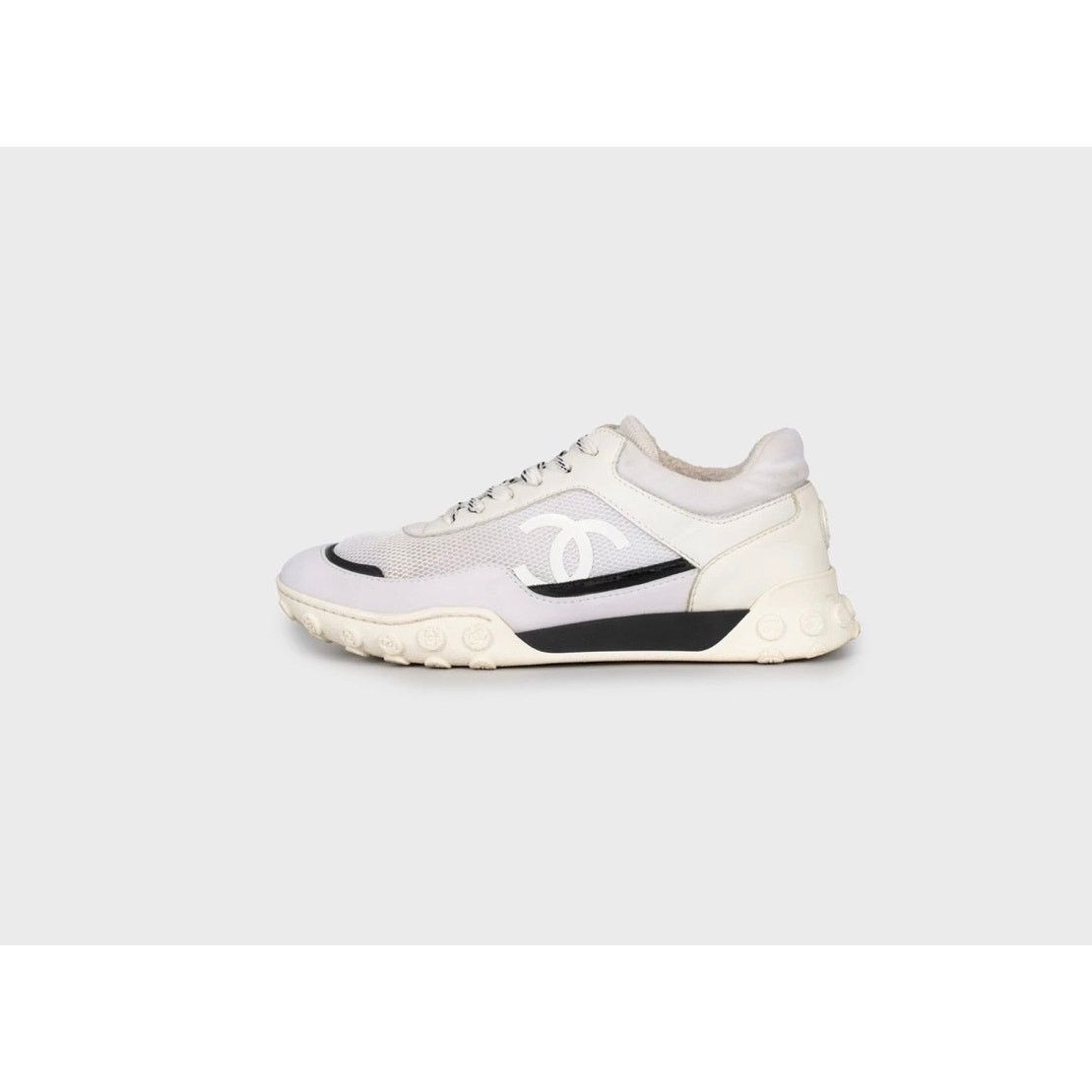 Chanel Chanel White Textile Sneakers - Size 37 Size US 6 / IT 36 - 1 Thumbnail
