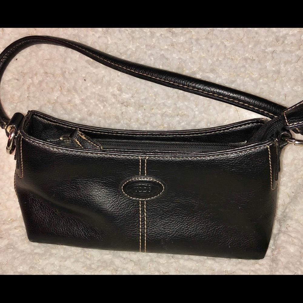 image of Tods Black Leather Shoulder Purse, Women's