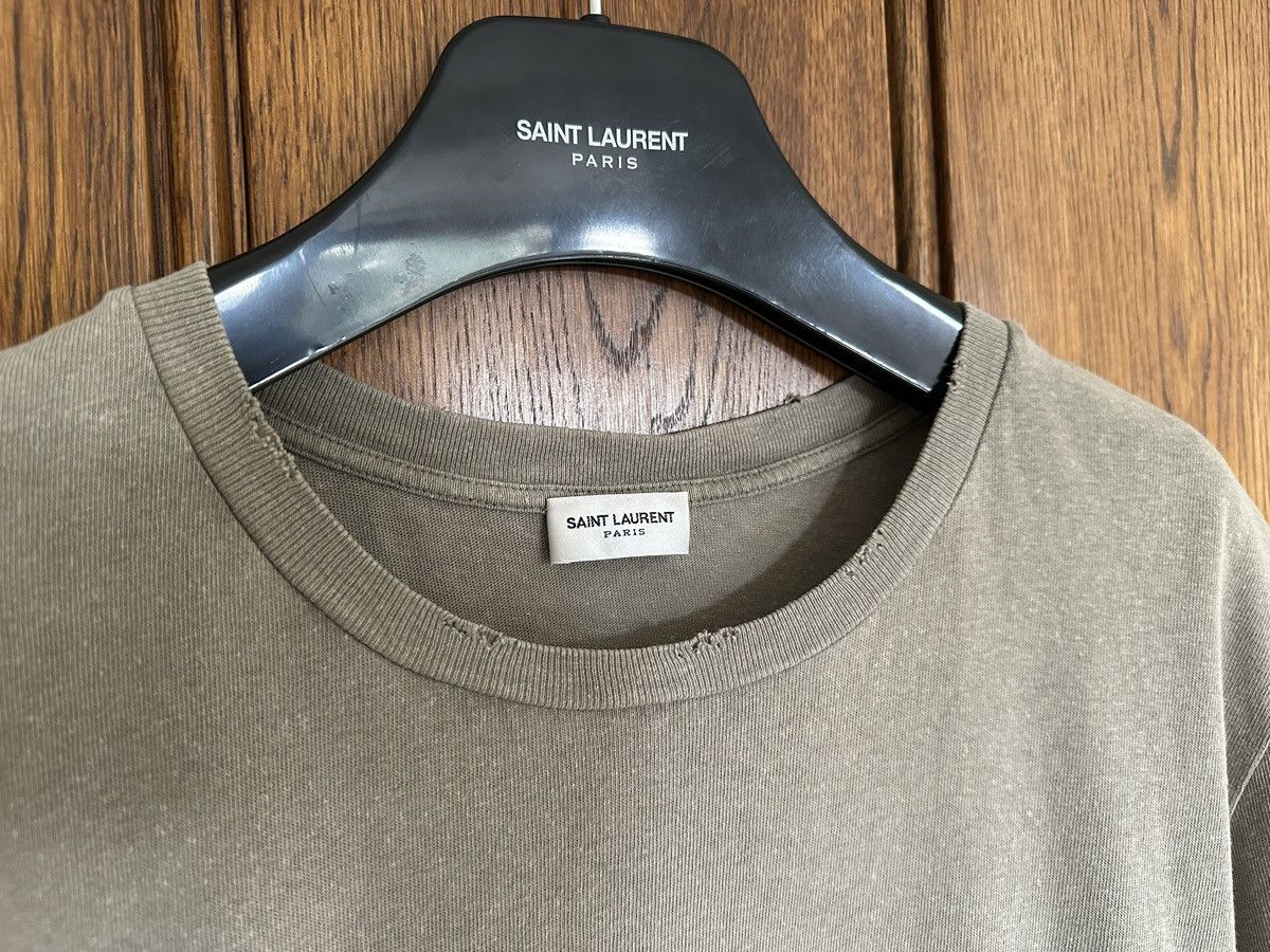 Saint Laurent Paris $550 Saint Laurent Rive Gauche logo t shirt olive khaki Size US S / EU 44-46 / 1 - 12 Thumbnail