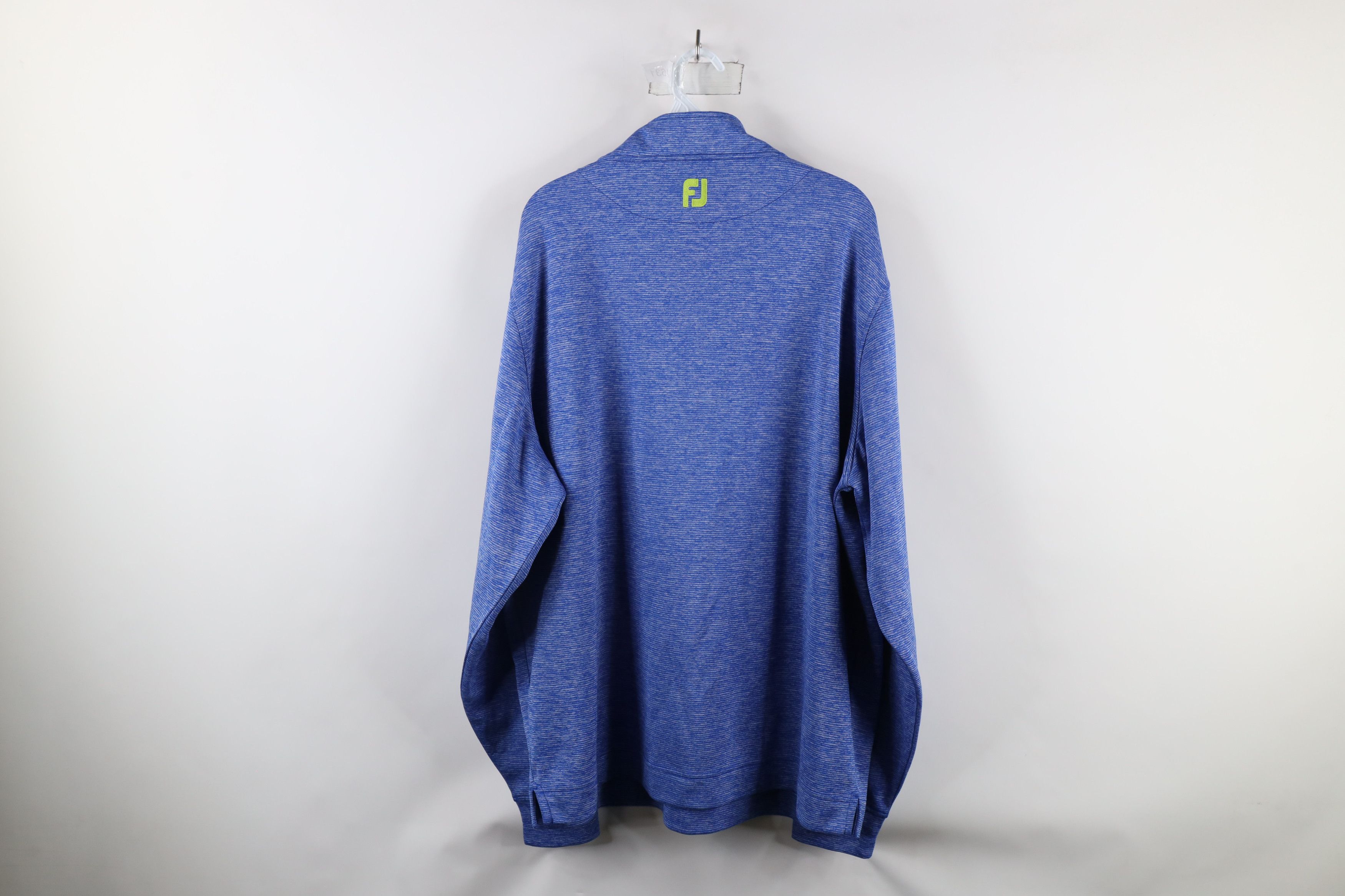 Footjoy × Vintage FootJoy Striped Knit Half Zip Pullover Golf Jacket Top Blue Size US XXL / EU 58 / 5 - 9 Thumbnail