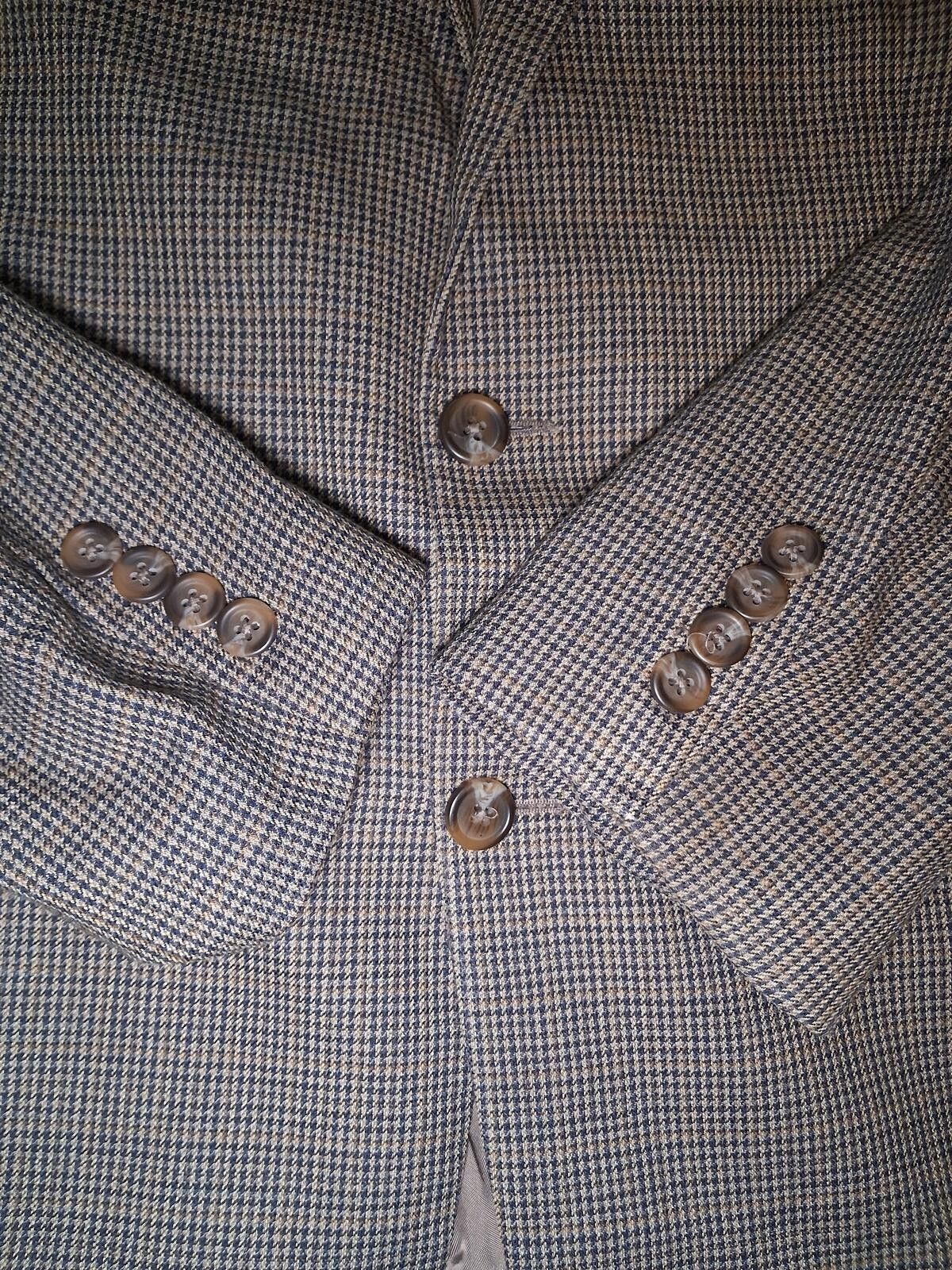 Polo Ralph Lauren Chaps Ralph Lauren Sport Coat 42XL Beige Houndstooth Silk Size 42L - 7 Thumbnail