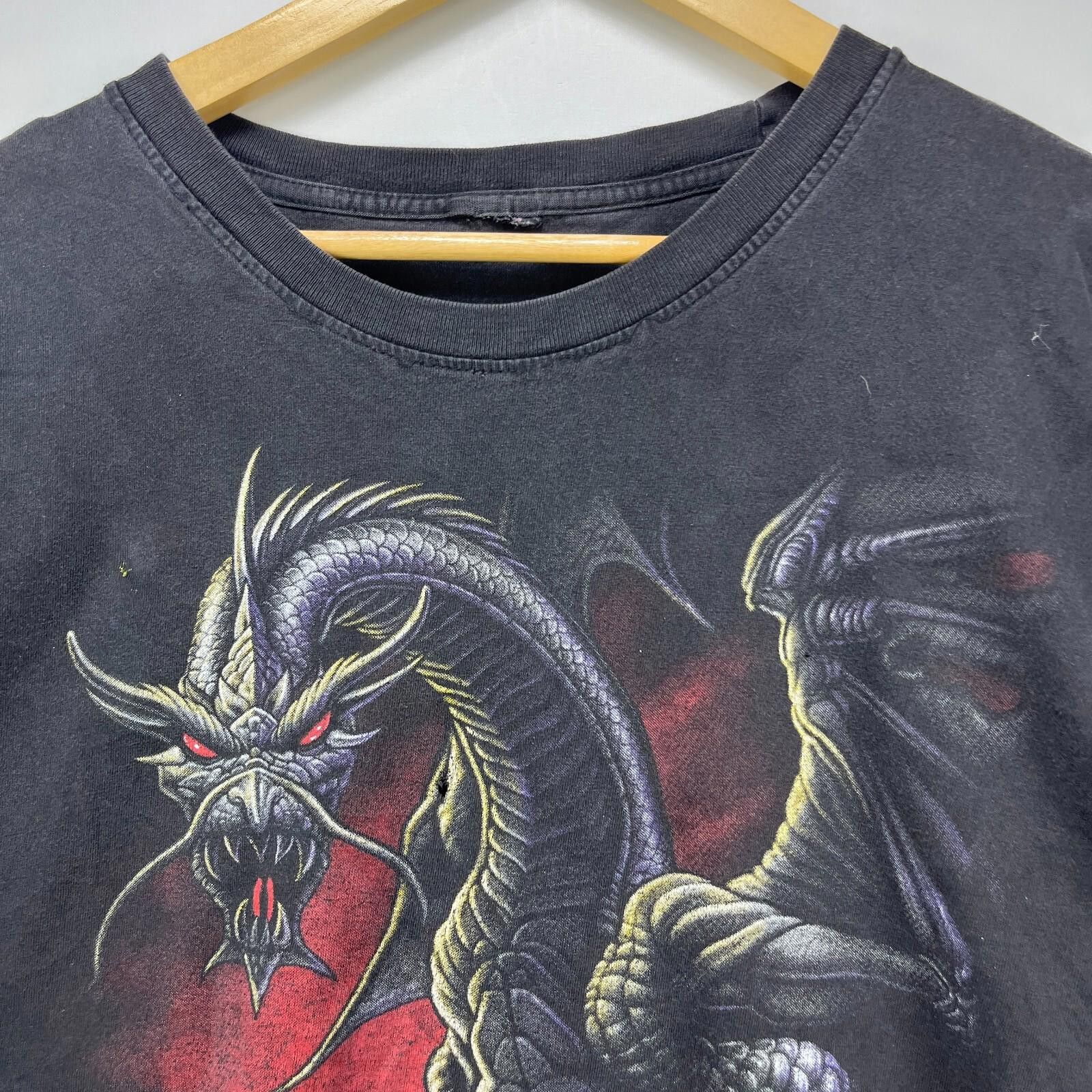 Vintage Vintage Y2K Dragon Sun Faded Art T-Shirt 2XL Size US XXL / EU 58 / 5 - 3 Thumbnail