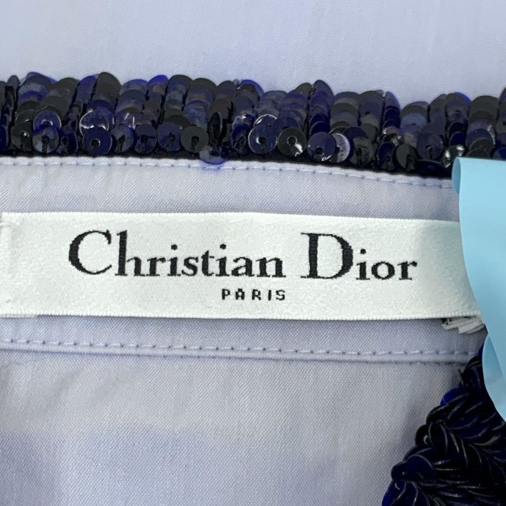 Dior Dior Blue Sequin Decorated Collared Long Sleeve Shirt K26WX Size XS / US 0-2 / IT 36-38 - 5 Thumbnail