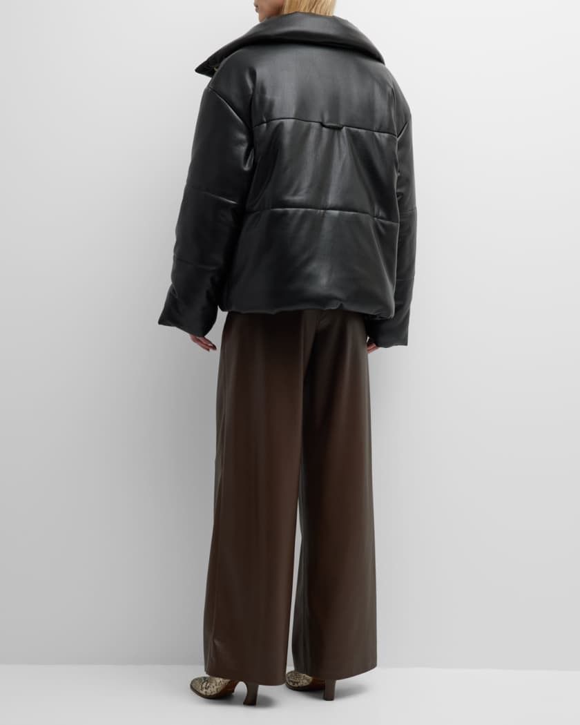 Nanushka Nanushka Hide Faux Leather Black Puffer Jacket Size M / US 6-8 / IT 42-44 - 3 Thumbnail
