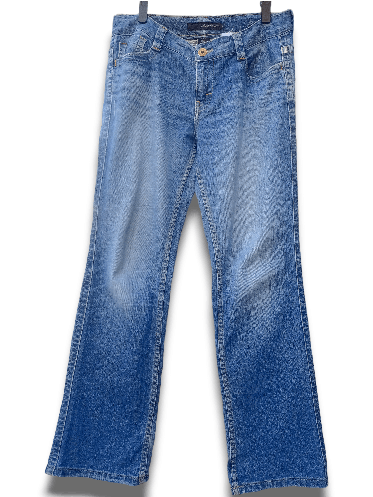 Calvin Klein Vintage Calvin Klein Blue Wah Distressed Flare Jeans 32x30 Size US 32 / EU 48 - 1 Thumbnail