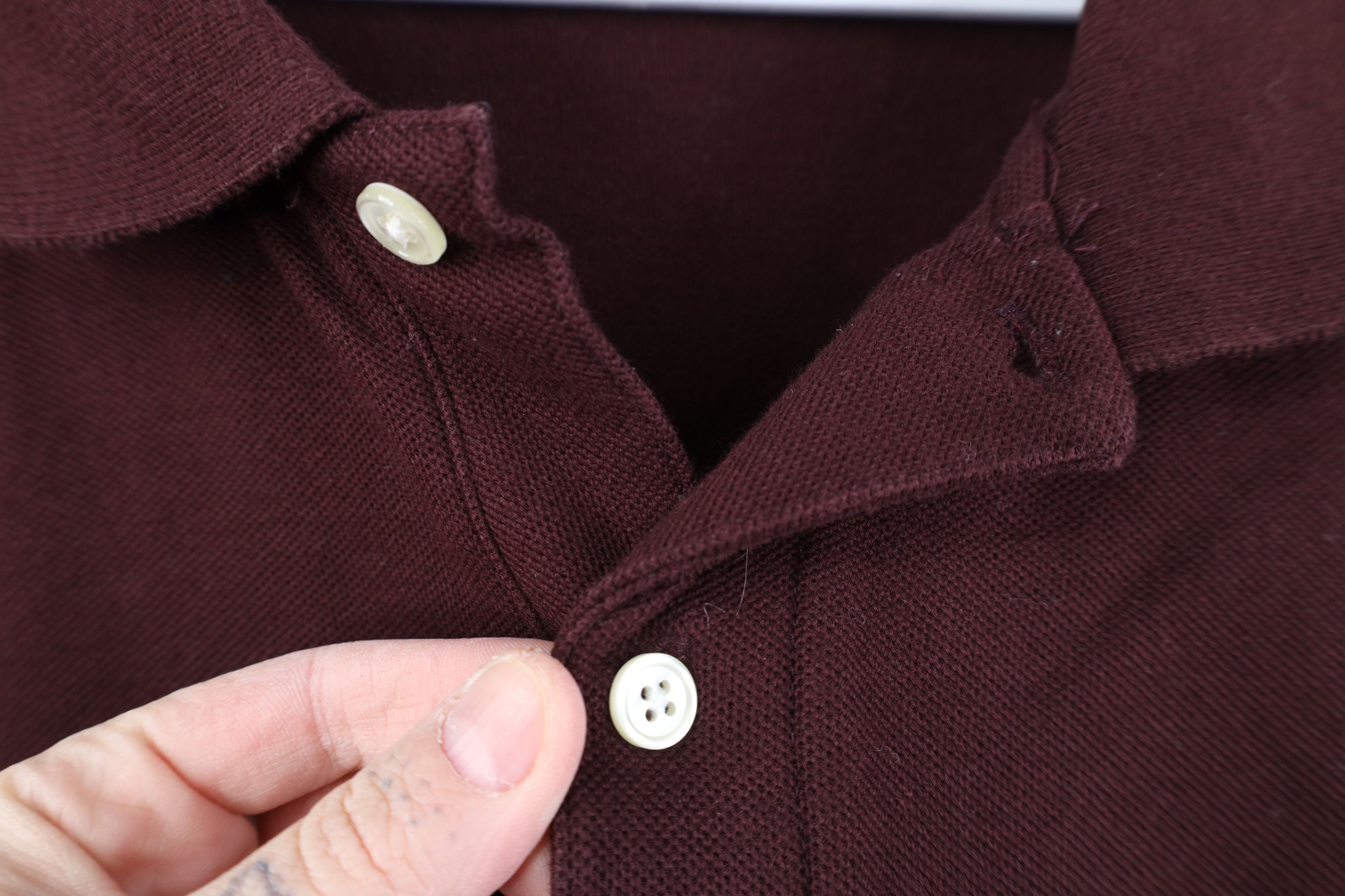 L.L. Bean Vintage 90s LL Bean Cotton Long Sleeve Rugby Polo Maroon USA Size US XL / EU 56 / 4 - 4 Thumbnail