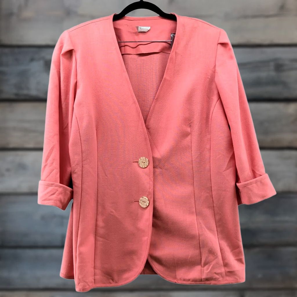Vintage VINTAGE Blazer Women Pink 2 Button Lightweight 80s 90s L Regular Polyester Blend Solid Vintage Size L / US 10 / IT 46 - 1 Thumbnail