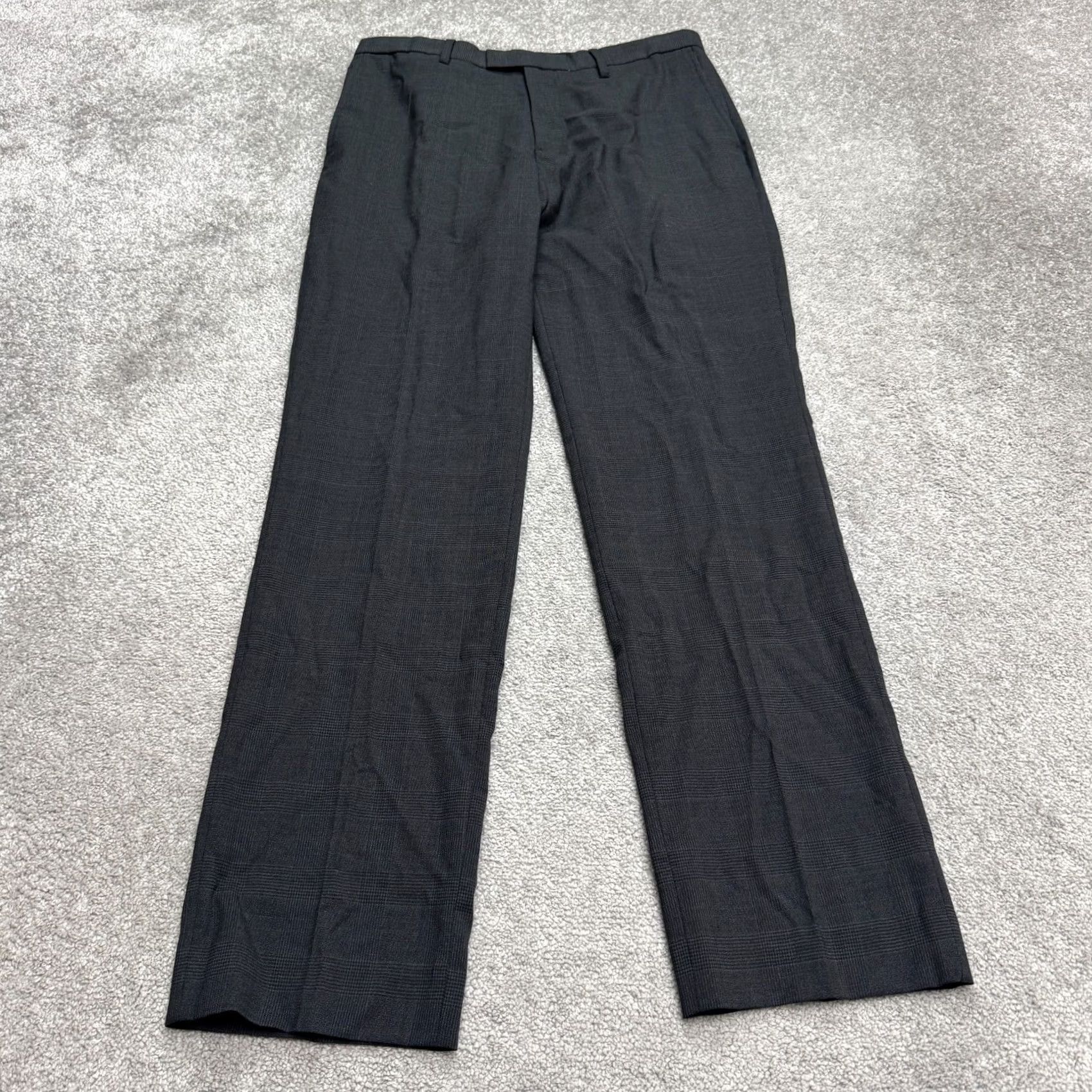 Banana Republic Banana Republic Slim Performance Wool Dress Pants Mens 34x34 Charcoal Gray Plaid Dress Pants Slim Men 34in 34in Gray Wool Ban... Size US 34 / EU 50 - 2 Thumbnail
