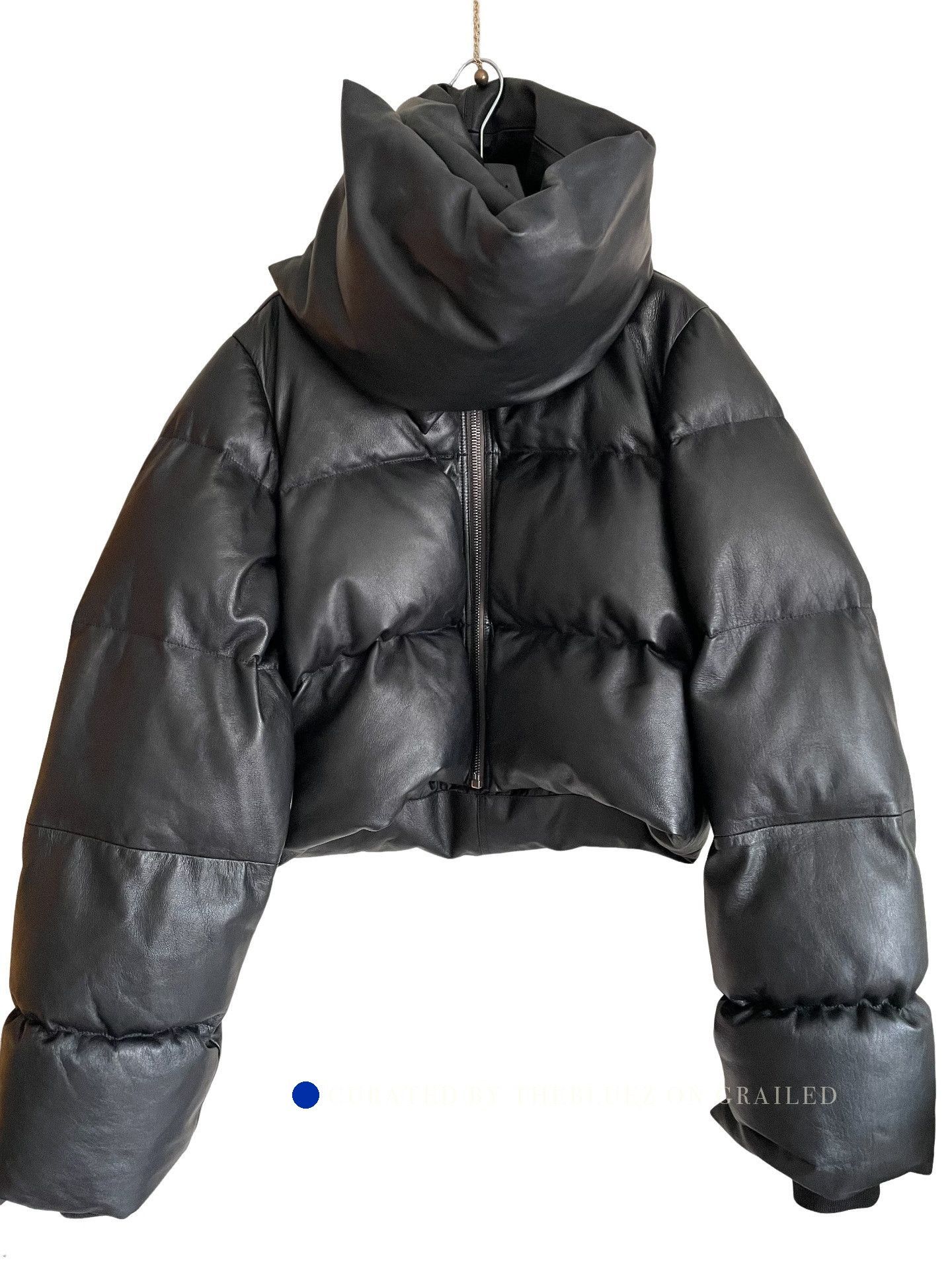 Rick Owens Black Puffer Jacket with High Collar Size US XXS / EU 40 - 1 Thumbnail