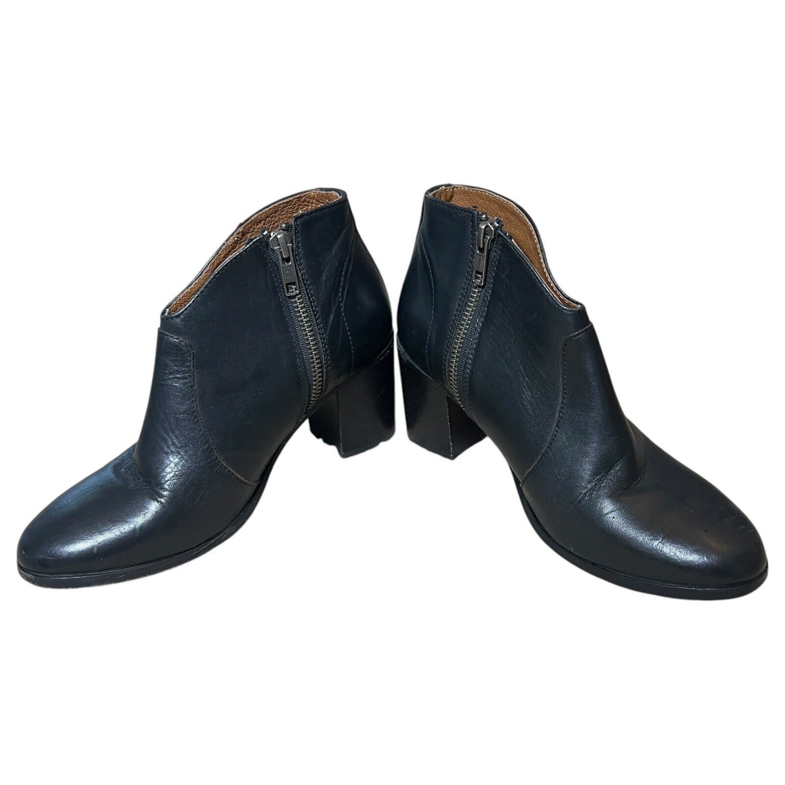 Frye Frye Nora Zip Black Leather Zipper Ankle Booties Size 6M Size US 6 / IT 36 - 8 Thumbnail