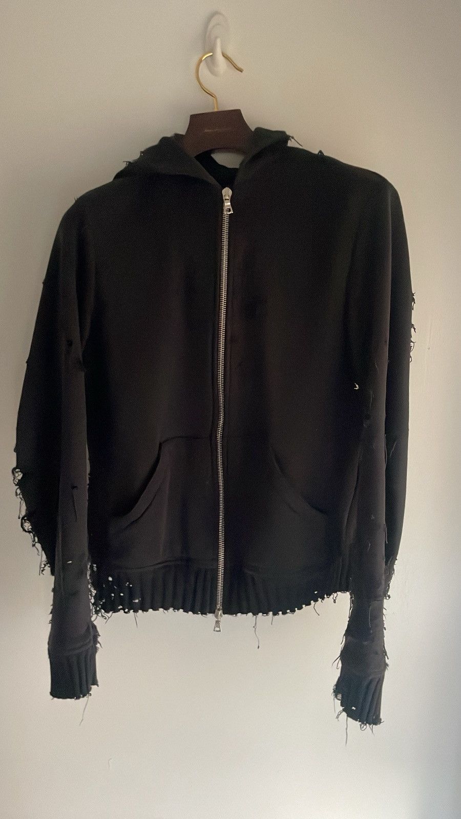 Amiri Shotgun Distressed THRASHED Cashmere Hoodie Size US M / EU 48-50 / 2 - 1 Thumbnail
