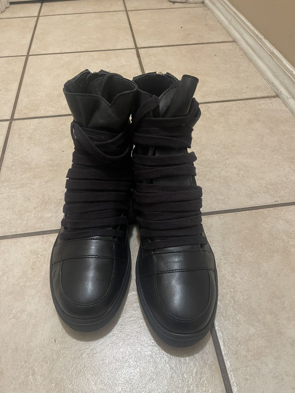 Kris Van Assche Black Multi-Lace Sneakers F/W 2011