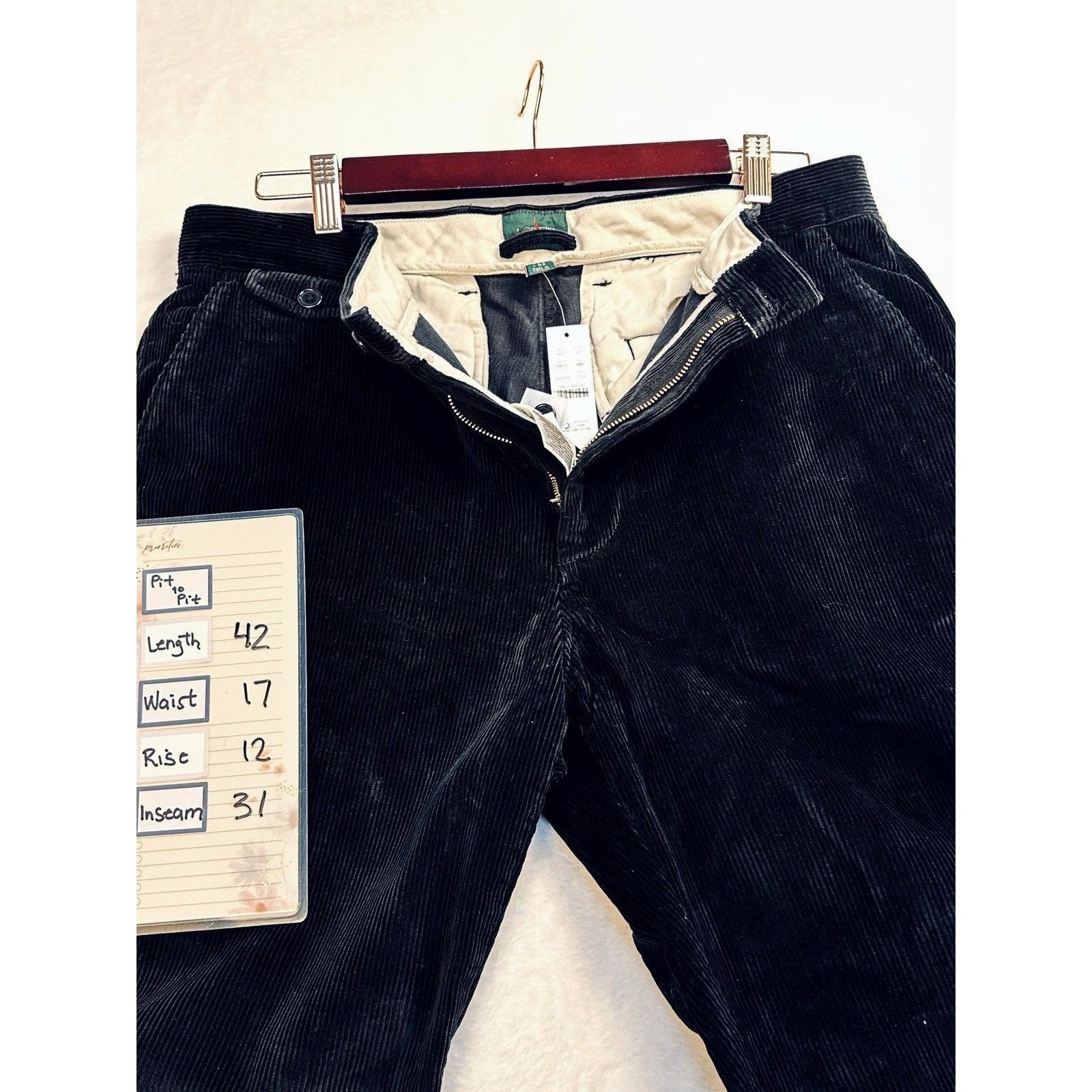 J.Crew J.CREW Classic Corduroy 10-Wale Straight Black Trouser 33x32 Size US 33 - 10 Thumbnail