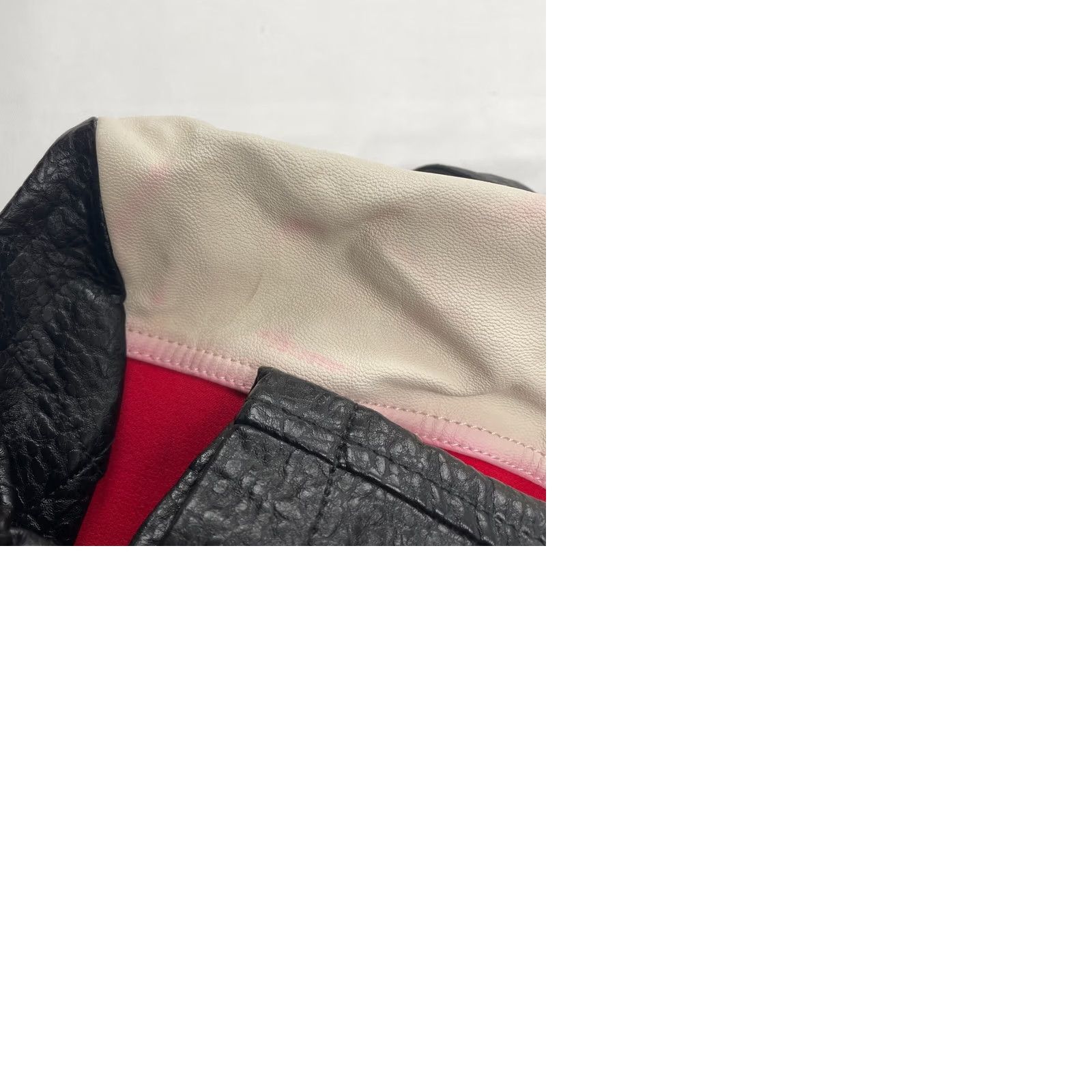 Express Express Jacket Womens Large Red Black Faux Leather Sleeves Zip Pockets Ladies Size L / US 10 / IT 46 - 9 Thumbnail