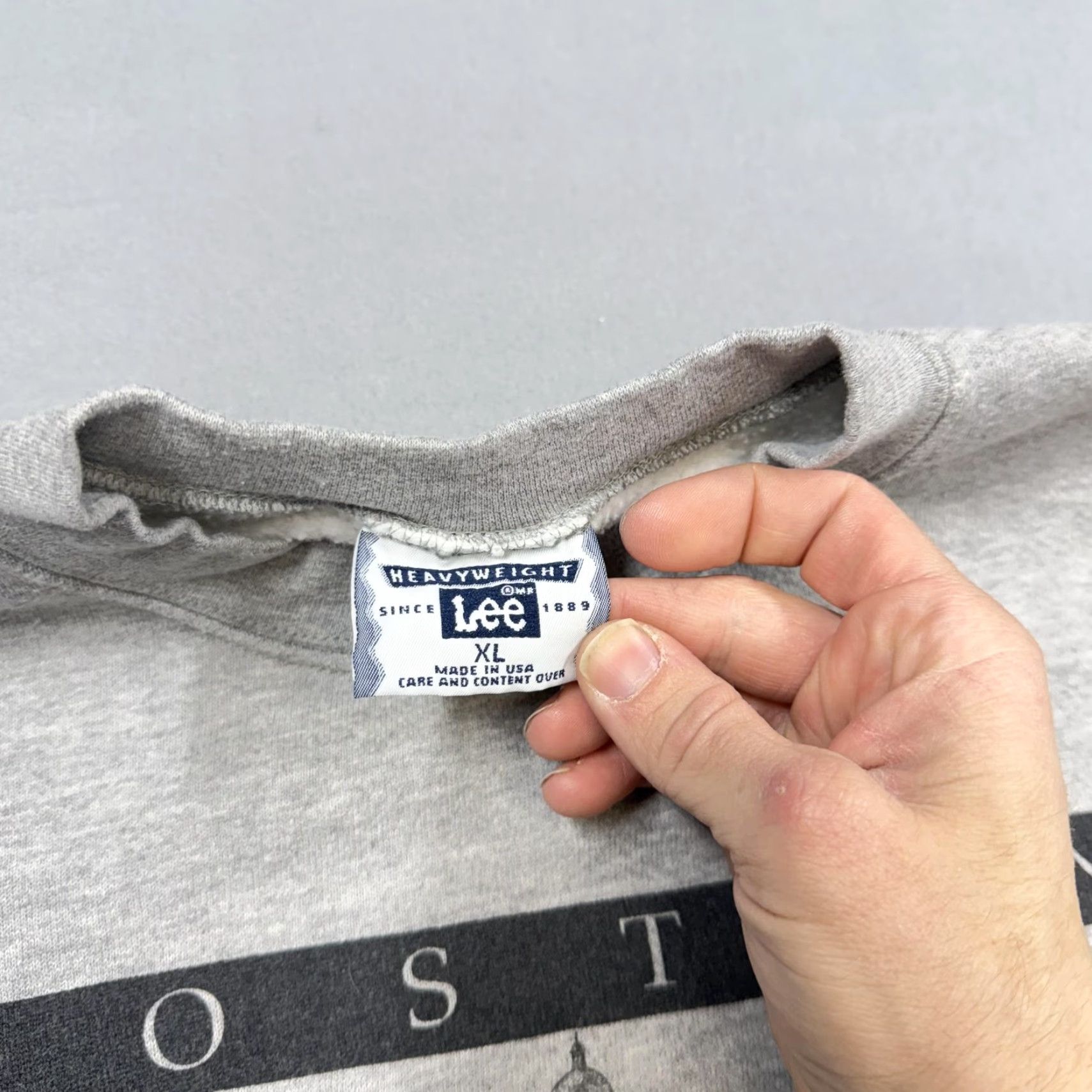 Lee VINTAGE Lee Sweatshirt Mens XL Gray Boston Massachusetts Fleece Crewneck USA 90s Size US XL / EU 56 / 4 - 5 Thumbnail