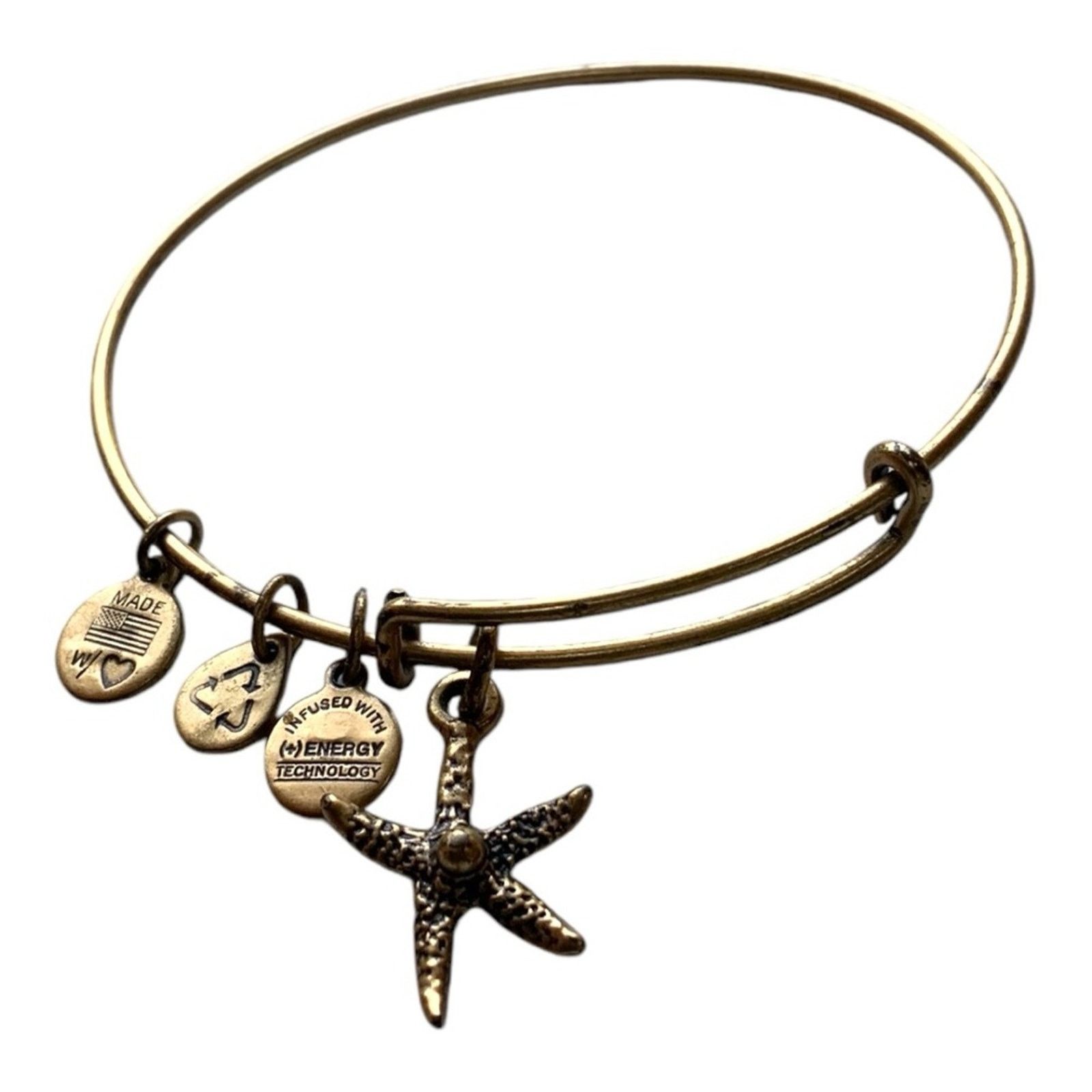 Other Alex & Ani Starfish Charm Bangle Bracelet Rafelian Gold Size ONE SIZE - 2 Thumbnail