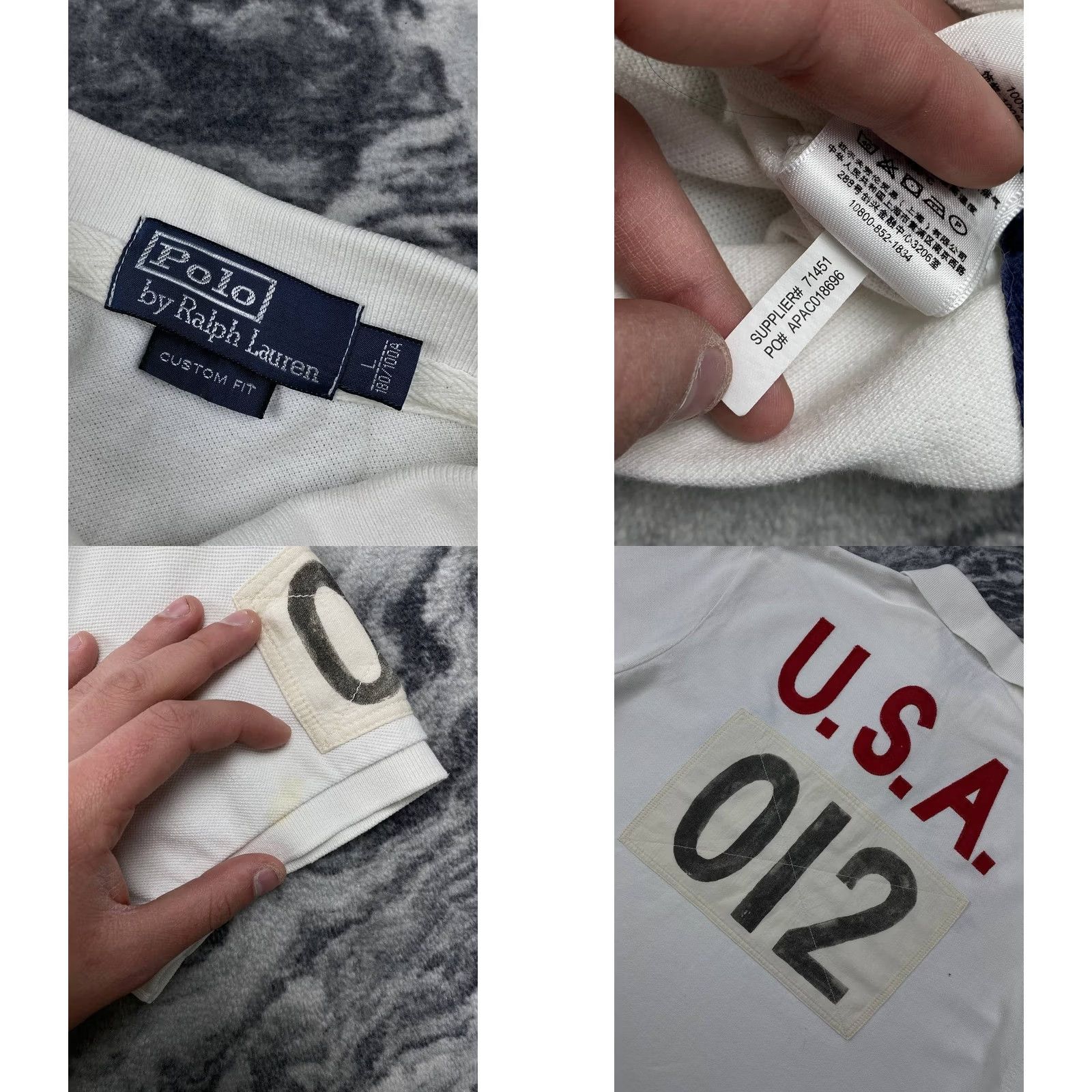 Polo Ralph Lauren VINTAGE Polo Ralph Lauren Shirt L White Big Logo Britain Polo Men Size US L / EU 52-54 / 3 - 9 Thumbnail