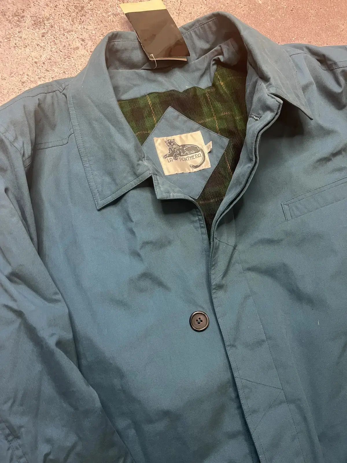 Japanese Brand Vintage La Panthera Trench Coat Green Lined Belted Size US XXL / EU 58 / 5 - 2 Thumbnail